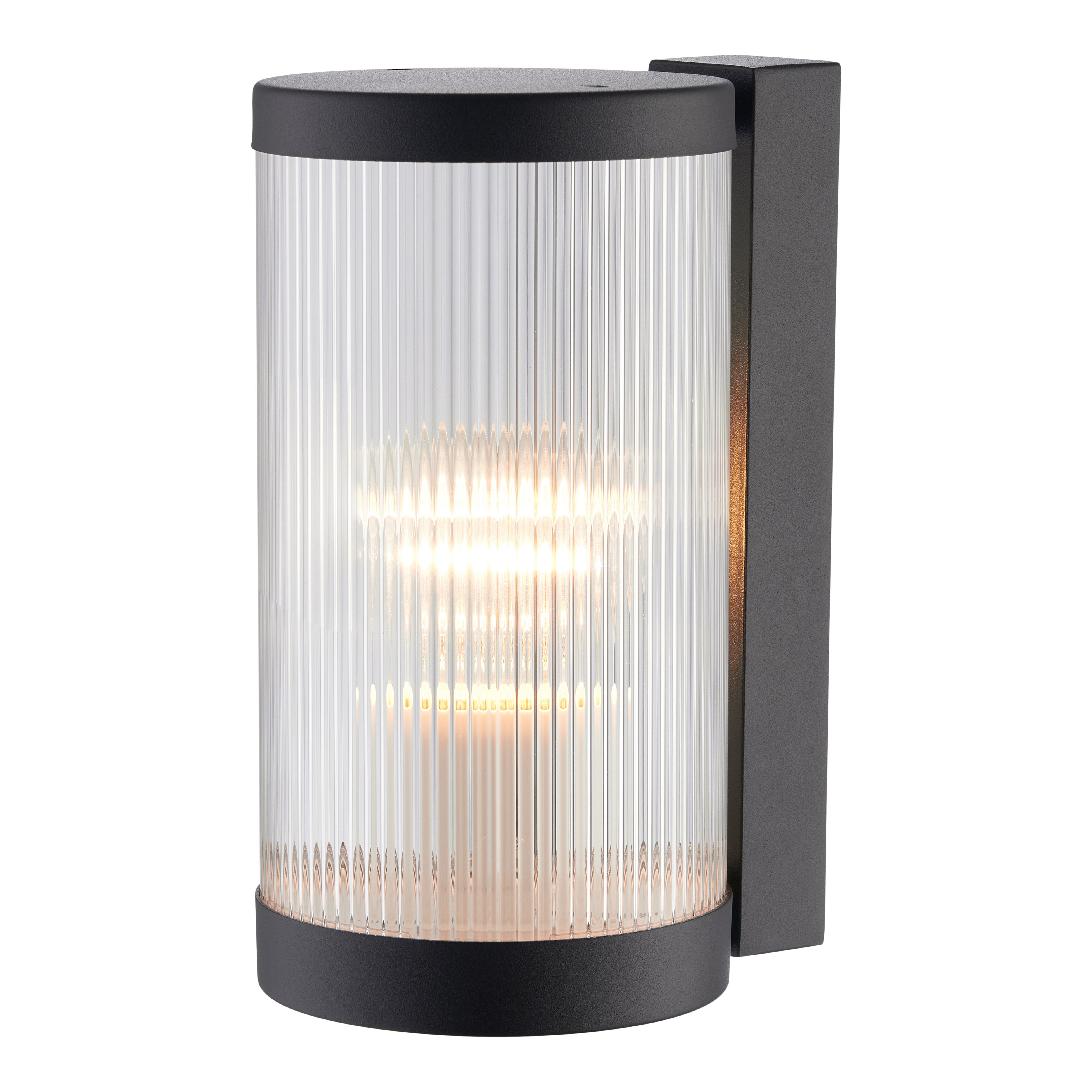 GoodHome Phuket Fixed Matt Black Mains-powered Outdoor Wall light
