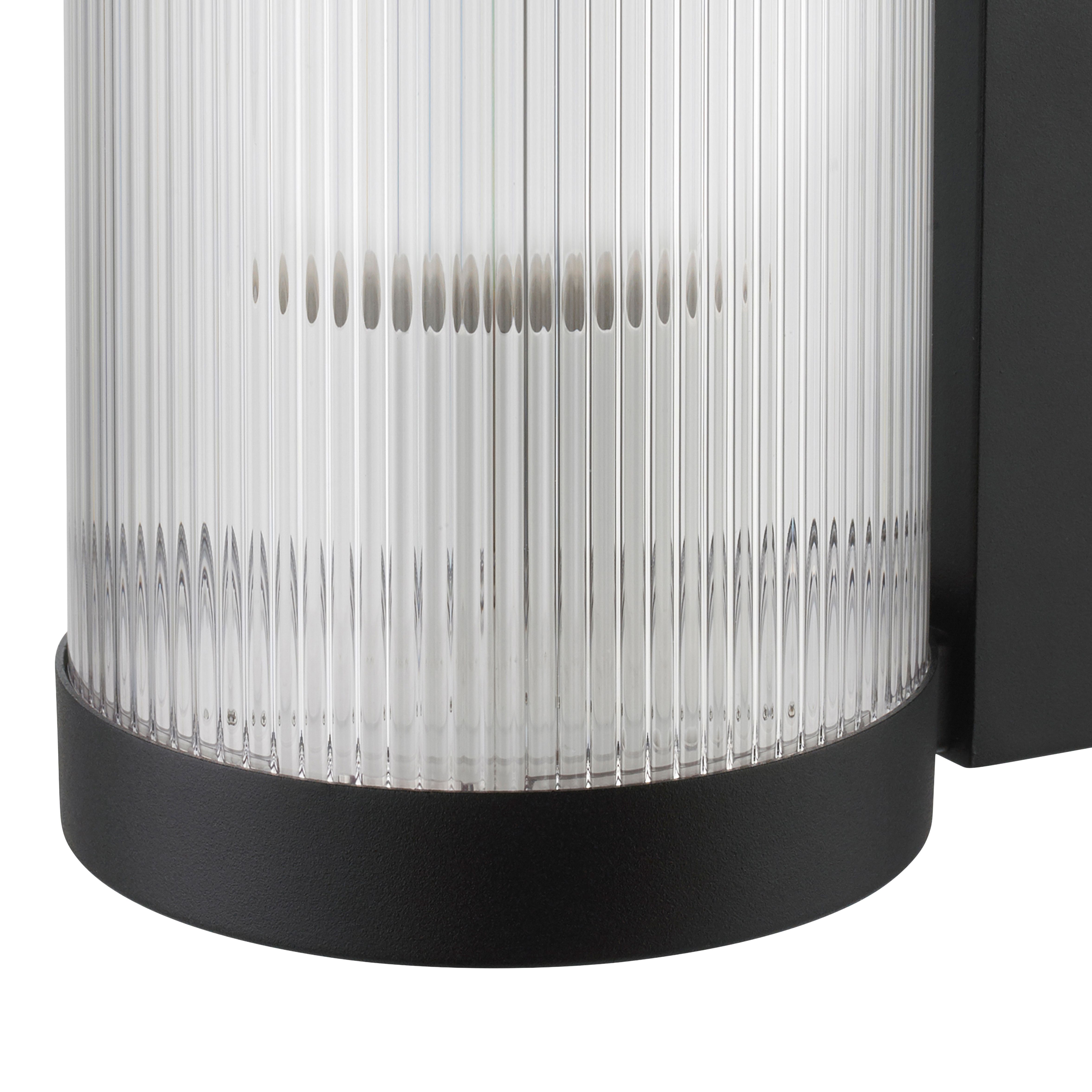 GoodHome Phuket Fixed Matt Black Mains-powered Outdoor Wall light