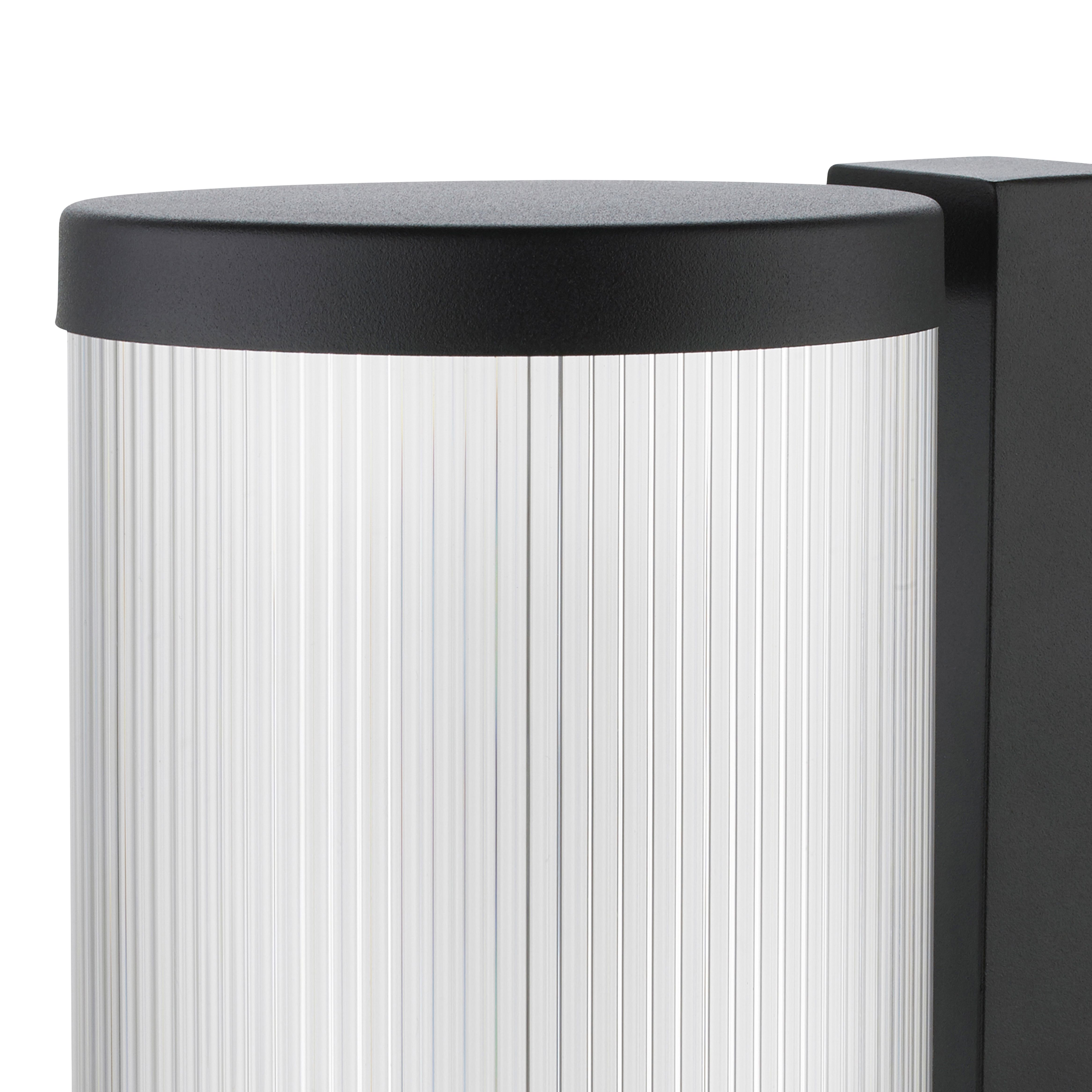 GoodHome Phuket Fixed Matt Black Mains-powered Outdoor Wall light
