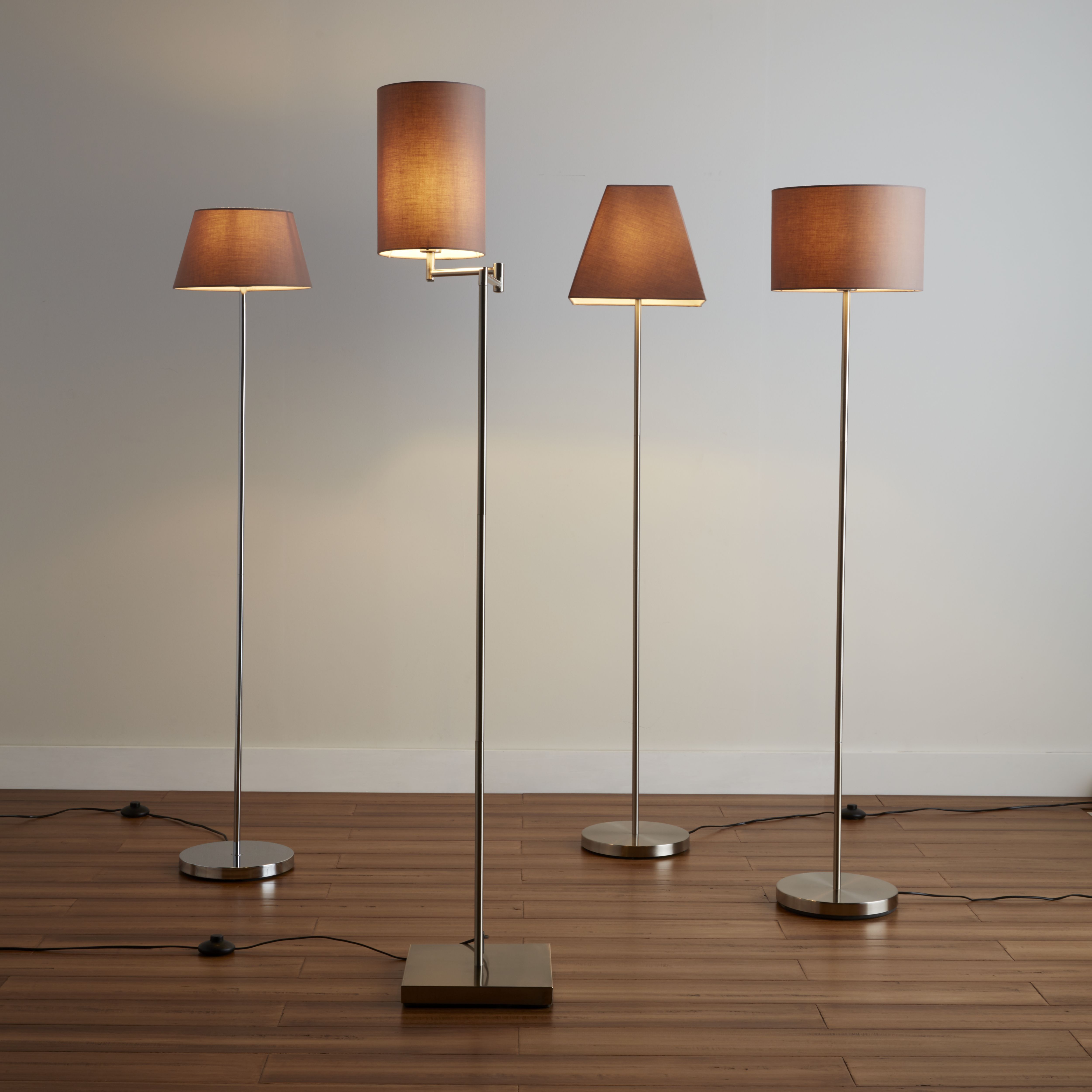 GoodHome Pibrock Taupe Fabric dyed Light shade (D)20cm