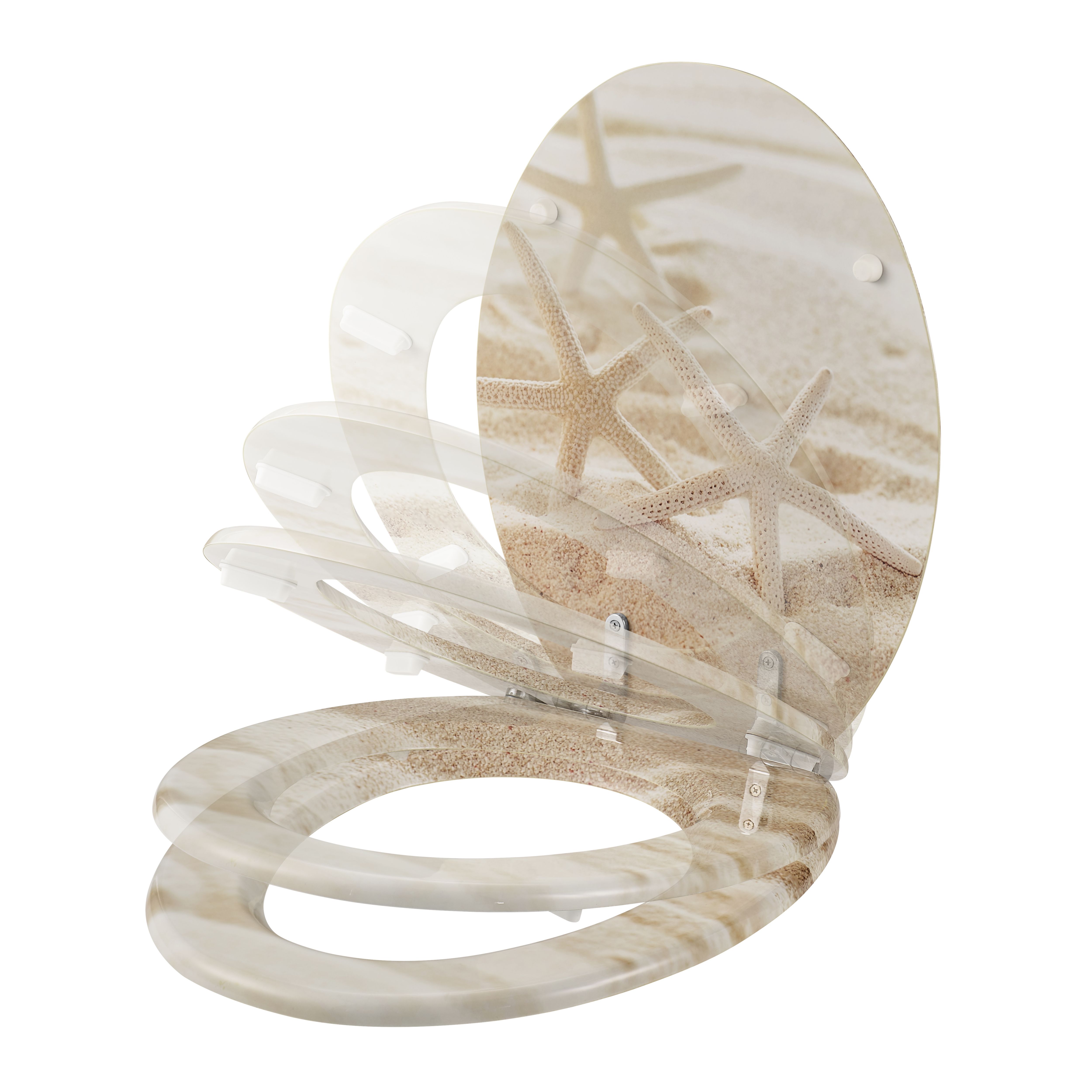 GoodHome Pilica Beach Yellow Standard Soft close Toilet seat