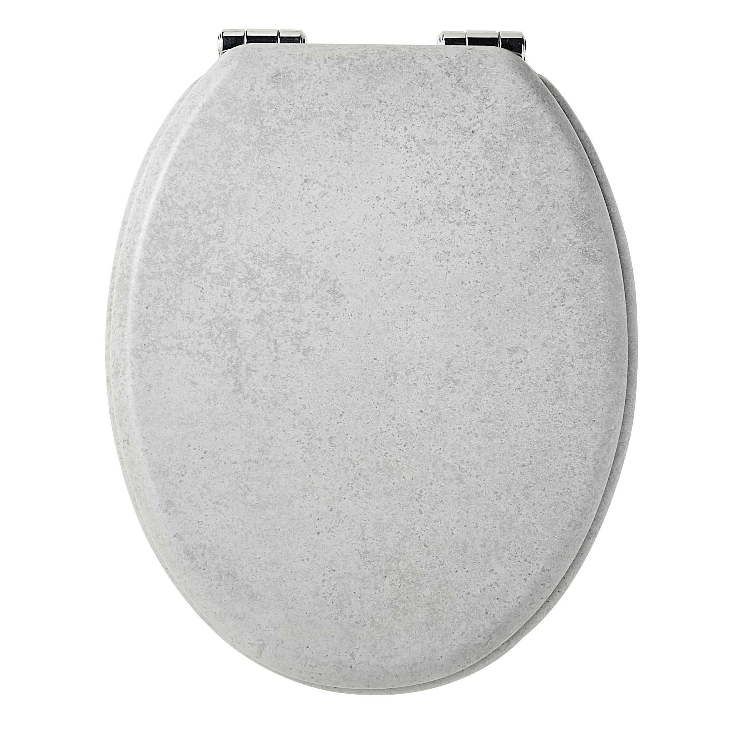 GoodHome Pilica Grey Standard Soft close Toilet seat