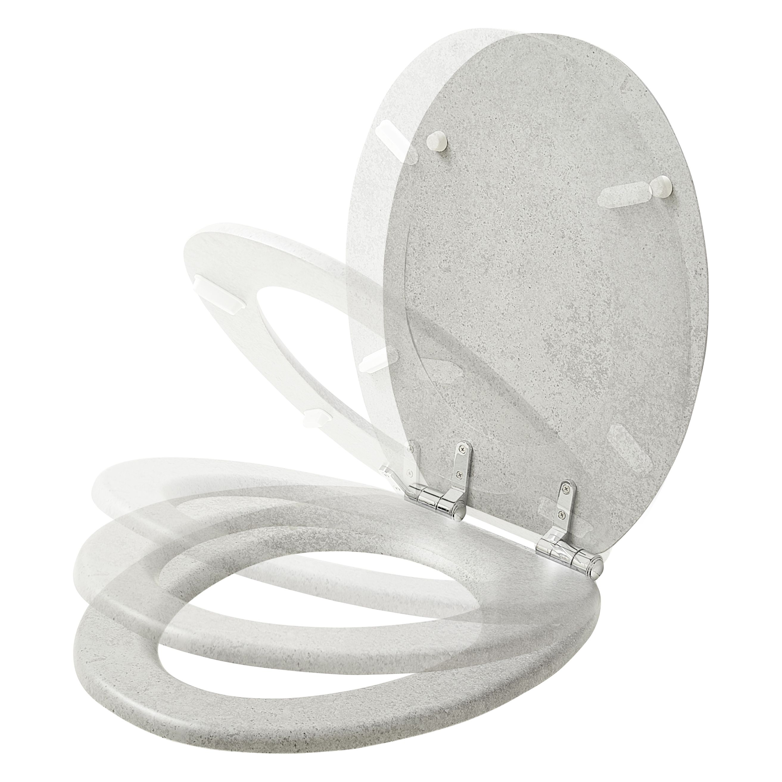 GoodHome Pilica Grey Standard Soft close Toilet seat