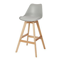 GoodHome Pitaya Light grey Padded Bar stool
