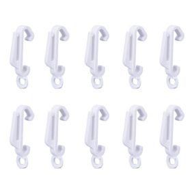 GoodHome Plastic White Matt Curtain hook, (L)4030mm Pack of 10