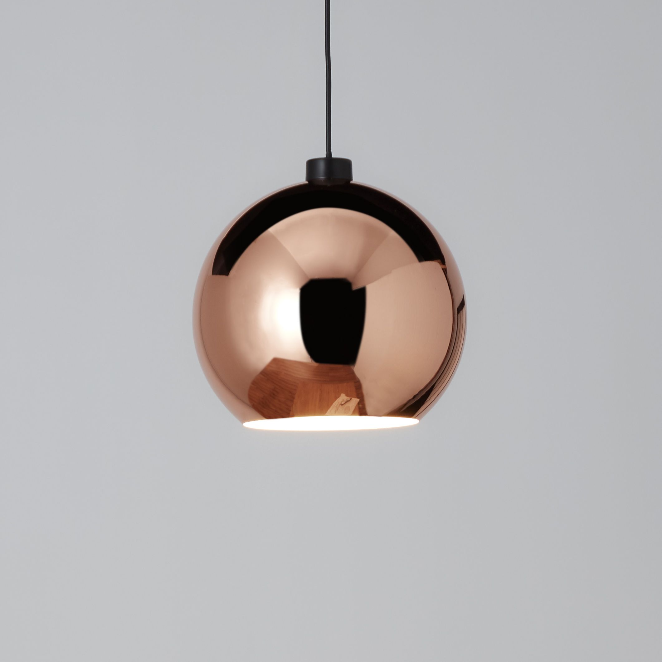 Copper effect outlet light shade