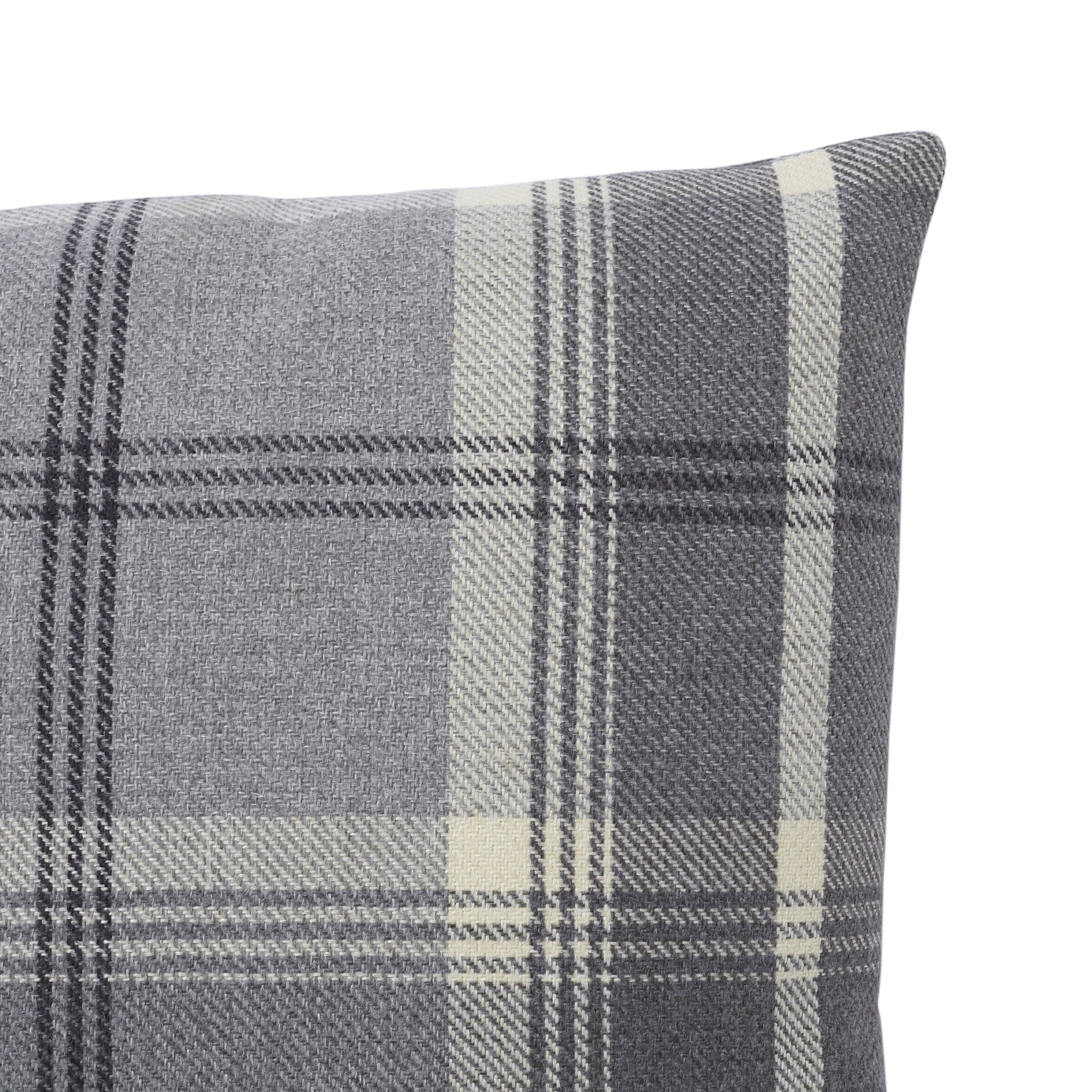GoodHome Podor Grey Check Indoor Cushion (L)45cm x (W)45cm