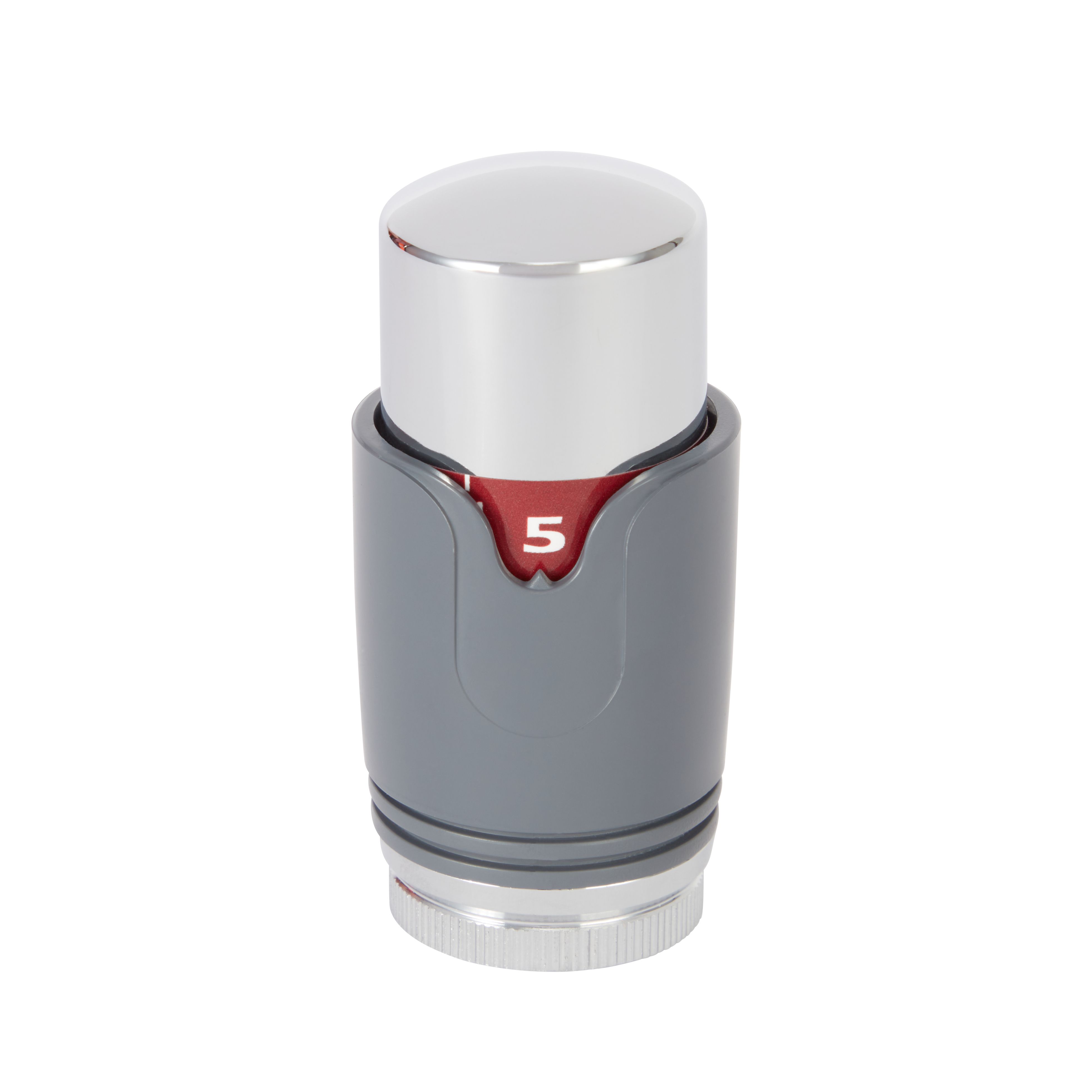 GoodHome Polished Anthracite Straight Thermostatic Radiator valve & lockshield (Dia)15mm x ½"