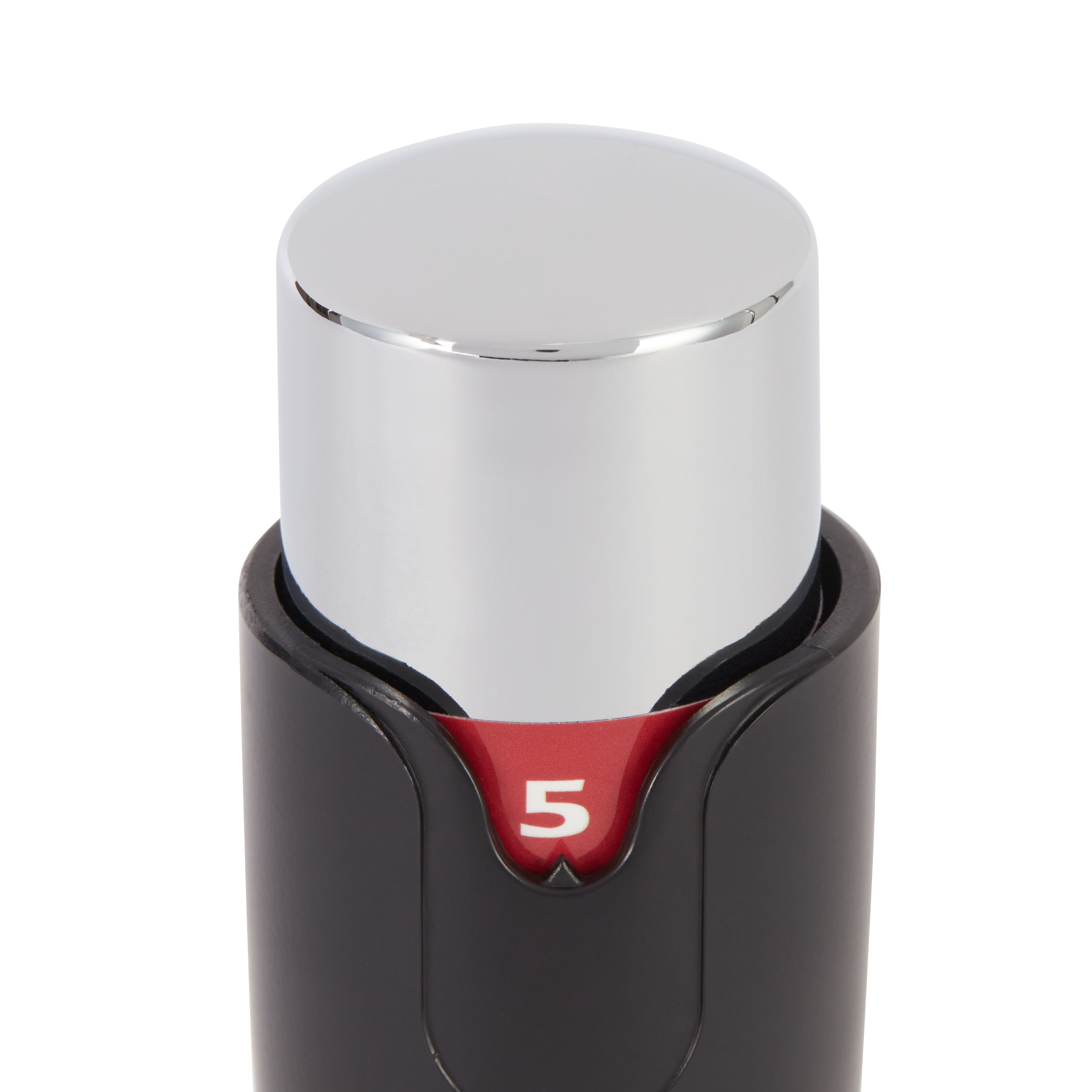 GoodHome Polished Black Straight Thermostatic Radiator valve & lockshield (Dia)15mm x ½"