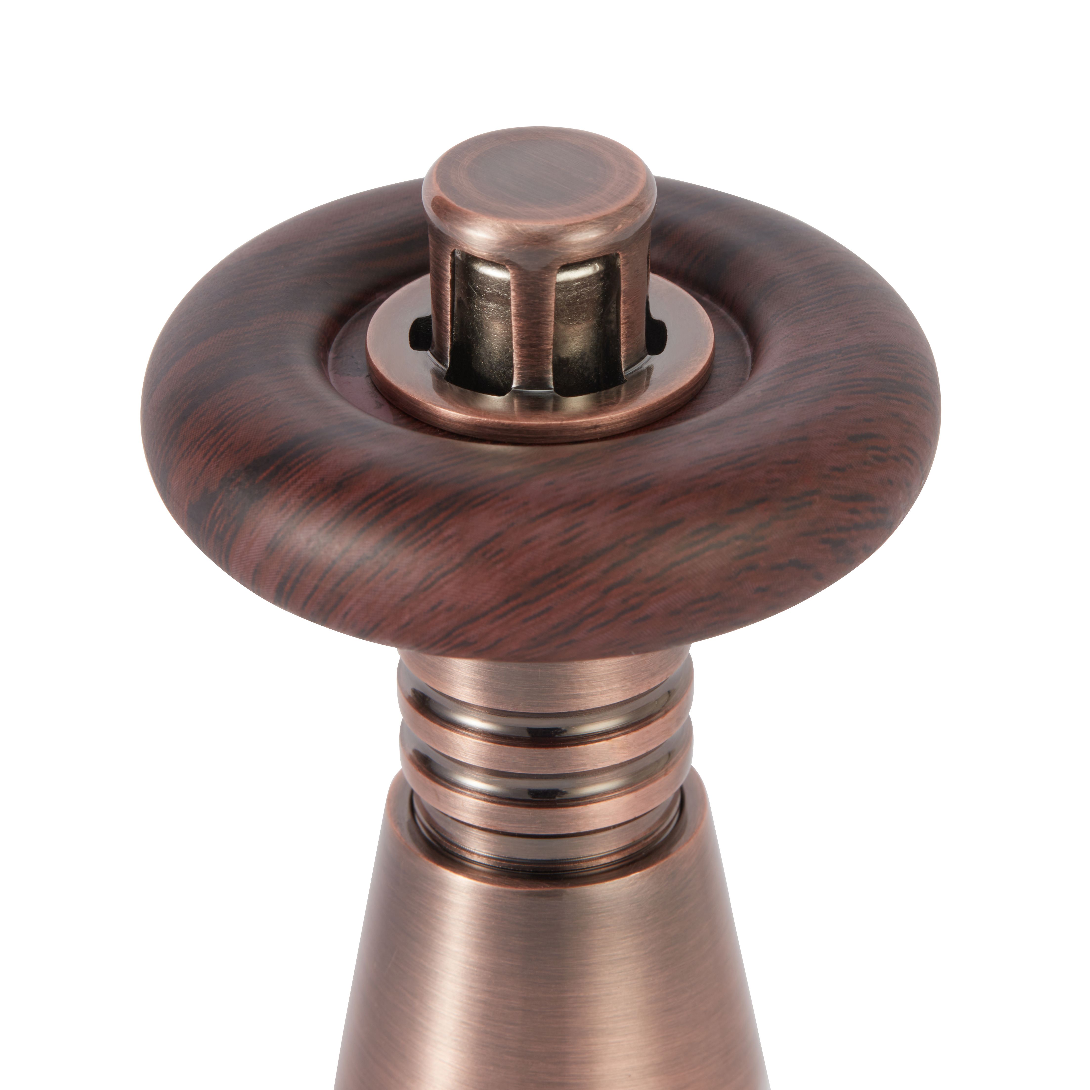 GoodHome Polished Copper Angled Thermostatic Radiator valve & lockshield (Dia)15mm x ½"