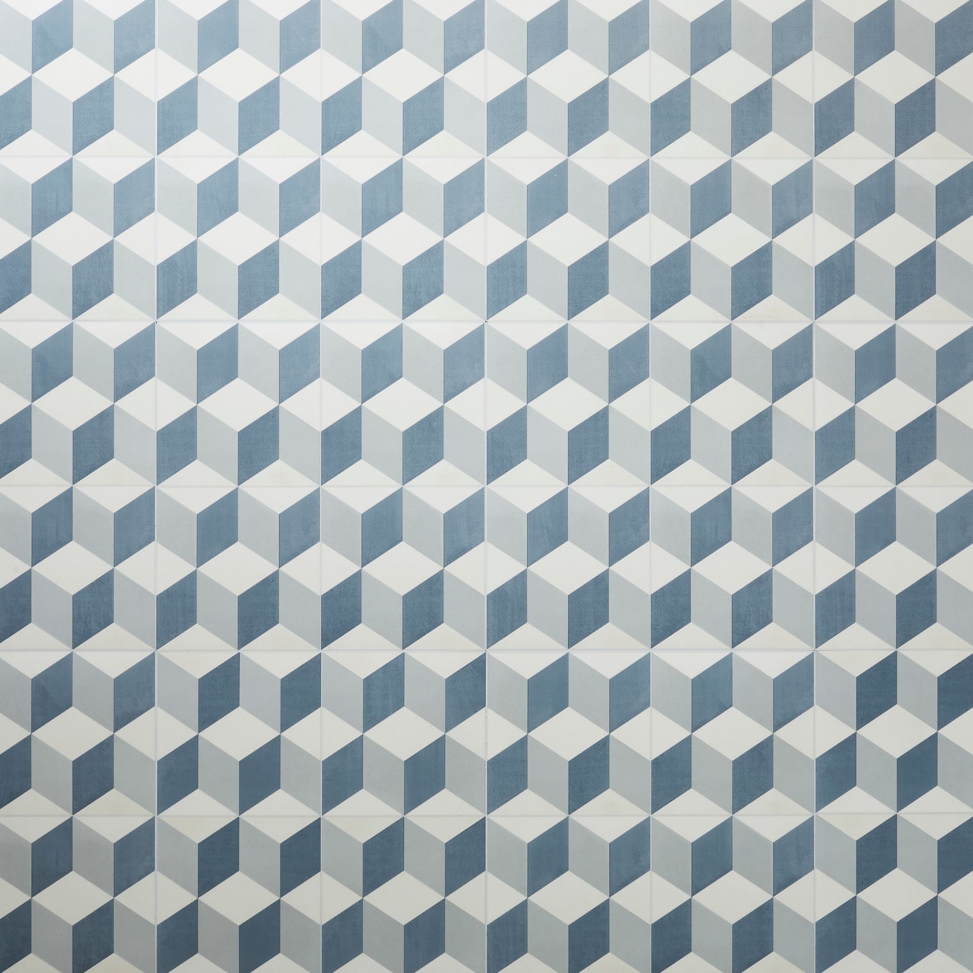 GoodHome Poprock Blue Geometric Mosaic effect Self adhesive Vinyl tile, Pack of 14
