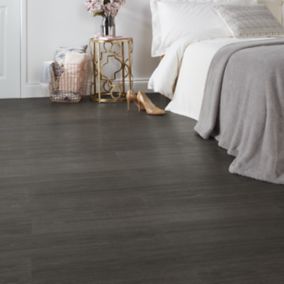 GoodHome Poprock Dark grey Wood planks Wood effect Self adhesive Vinyl plank, Pack of 7