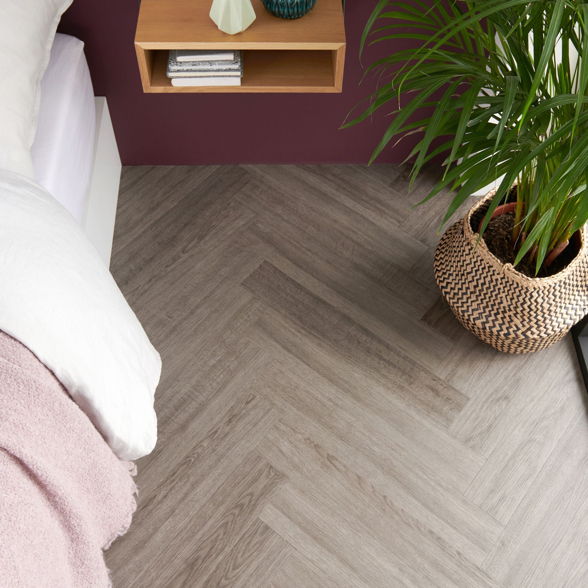 GoodHome Poprock Grey Wood planks Wood effect Self adhesive Vinyl plank, Pack of 20