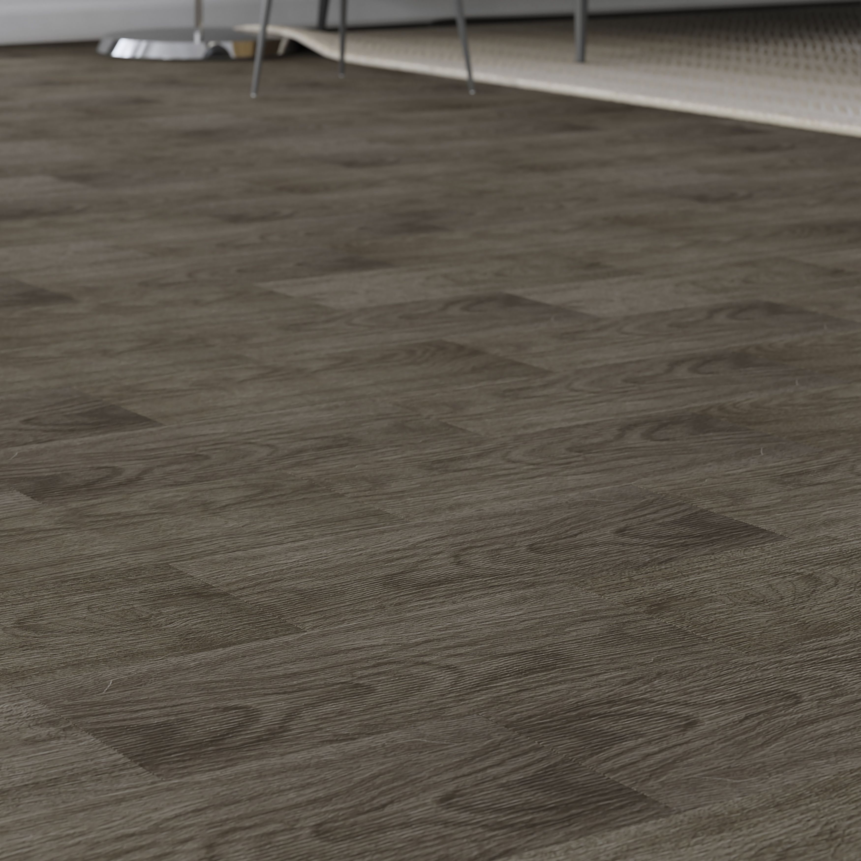 GoodHome Poprock Grey Wood planks Wood effect Self adhesive Vinyl plank, Pack of 7