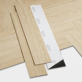 GoodHome Poprock Natural Wood planks Wood effect Self adhesive Vinyl plank, Pack of 20