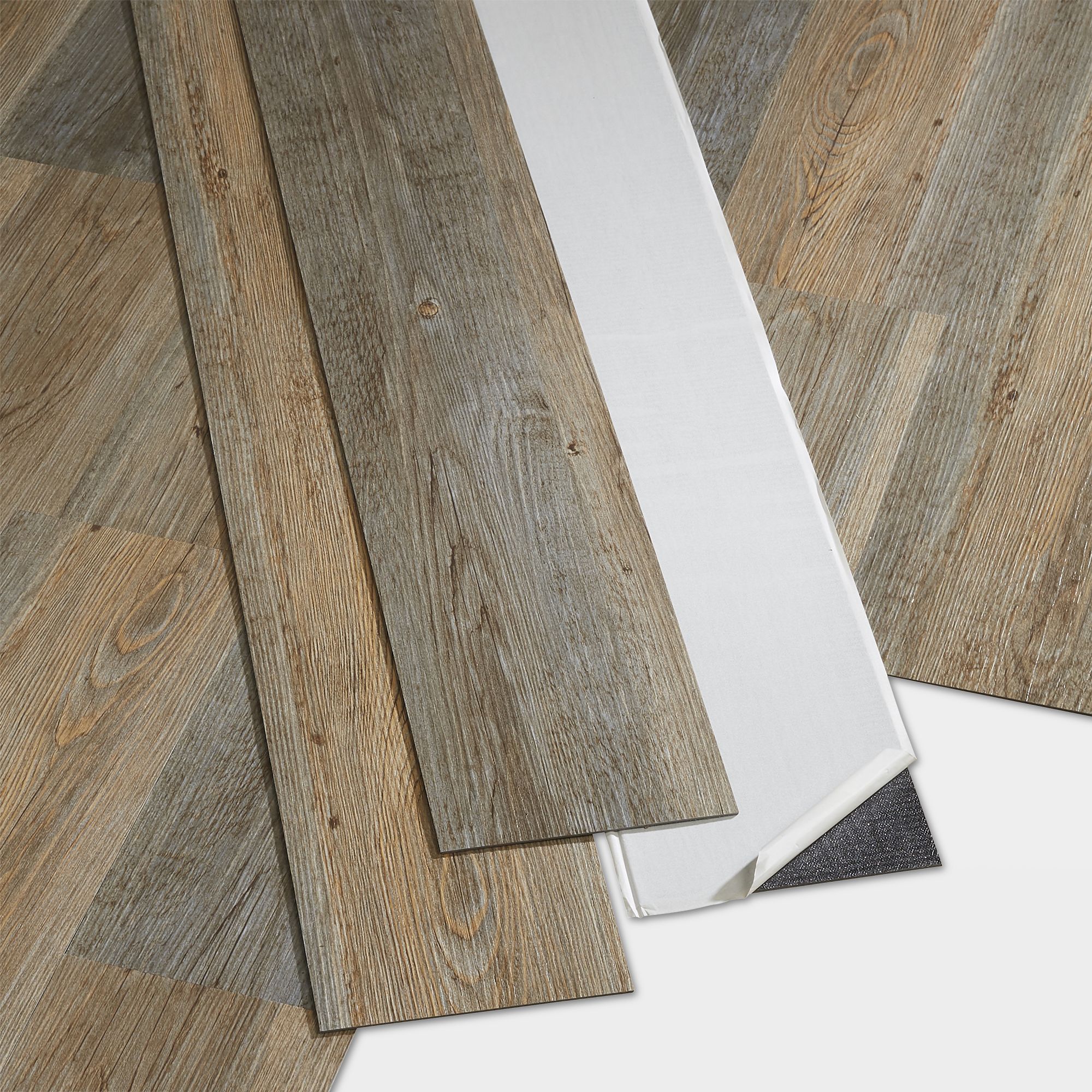 GoodHome Poprock Pecan Wood planks Wood effect Self adhesive Vinyl plank, Pack of 8