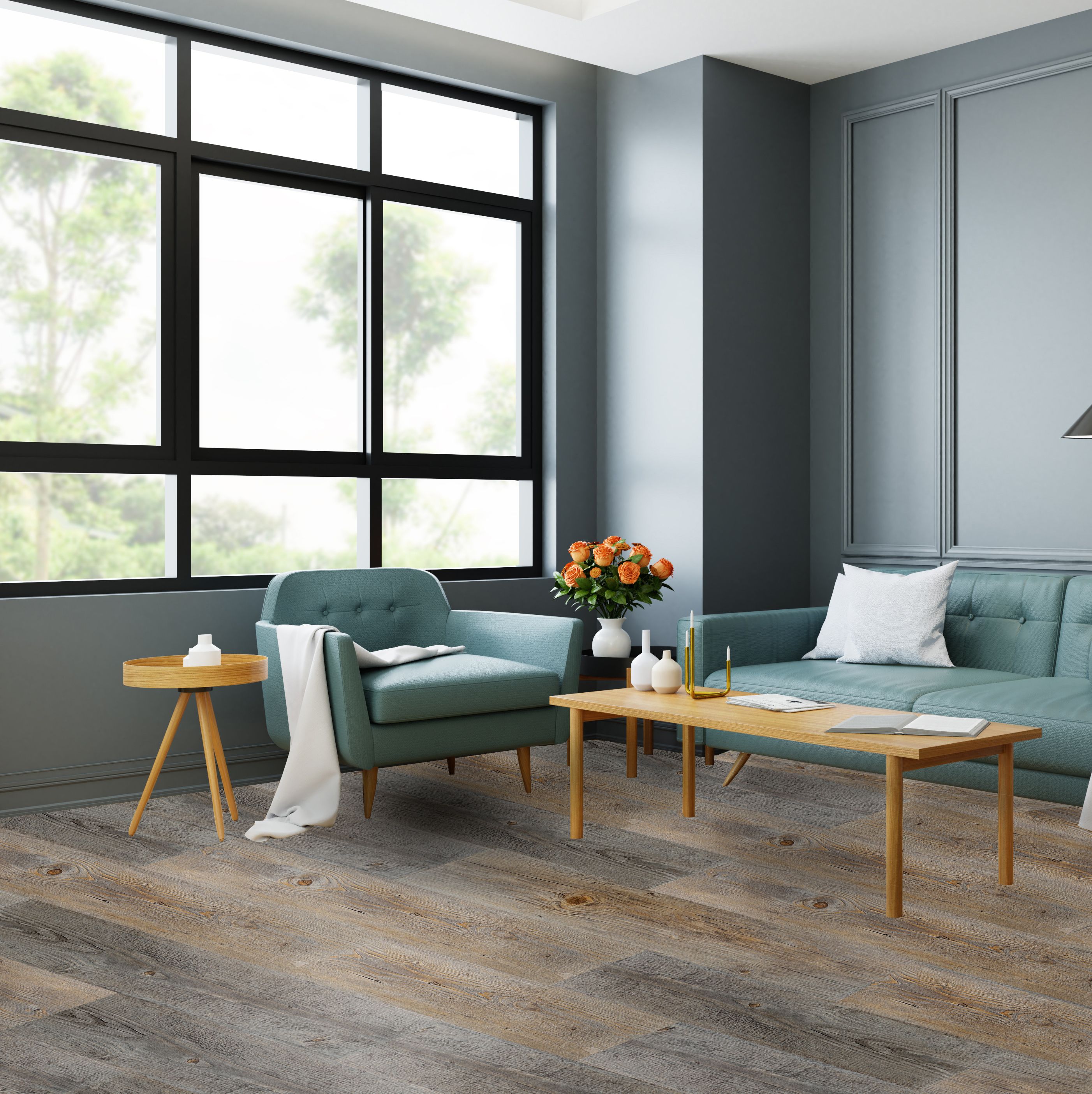 GoodHome Poprock Pecan Wood planks Wood effect Self-adhesive Vinyl plank, Pack of 8