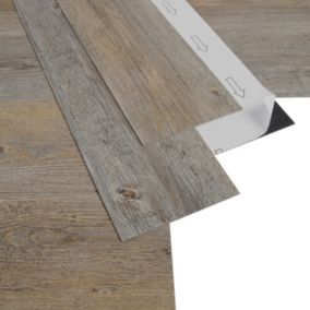 GoodHome Poprock Pecan Wood planks Wood effect Self-adhesive Vinyl plank, Pack of 8