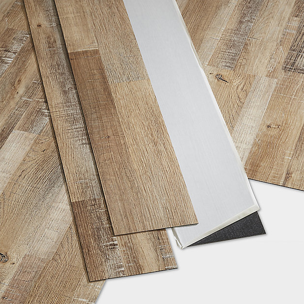 Goodhome Poprock Rustic Wood Planks, How To Install Self Sticking Vinyl Plank Flooring