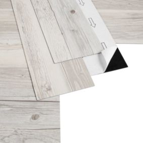 GoodHome Poprock White Wood effect Wood effect Self-adhesive Vinyl plank, Pack of 8