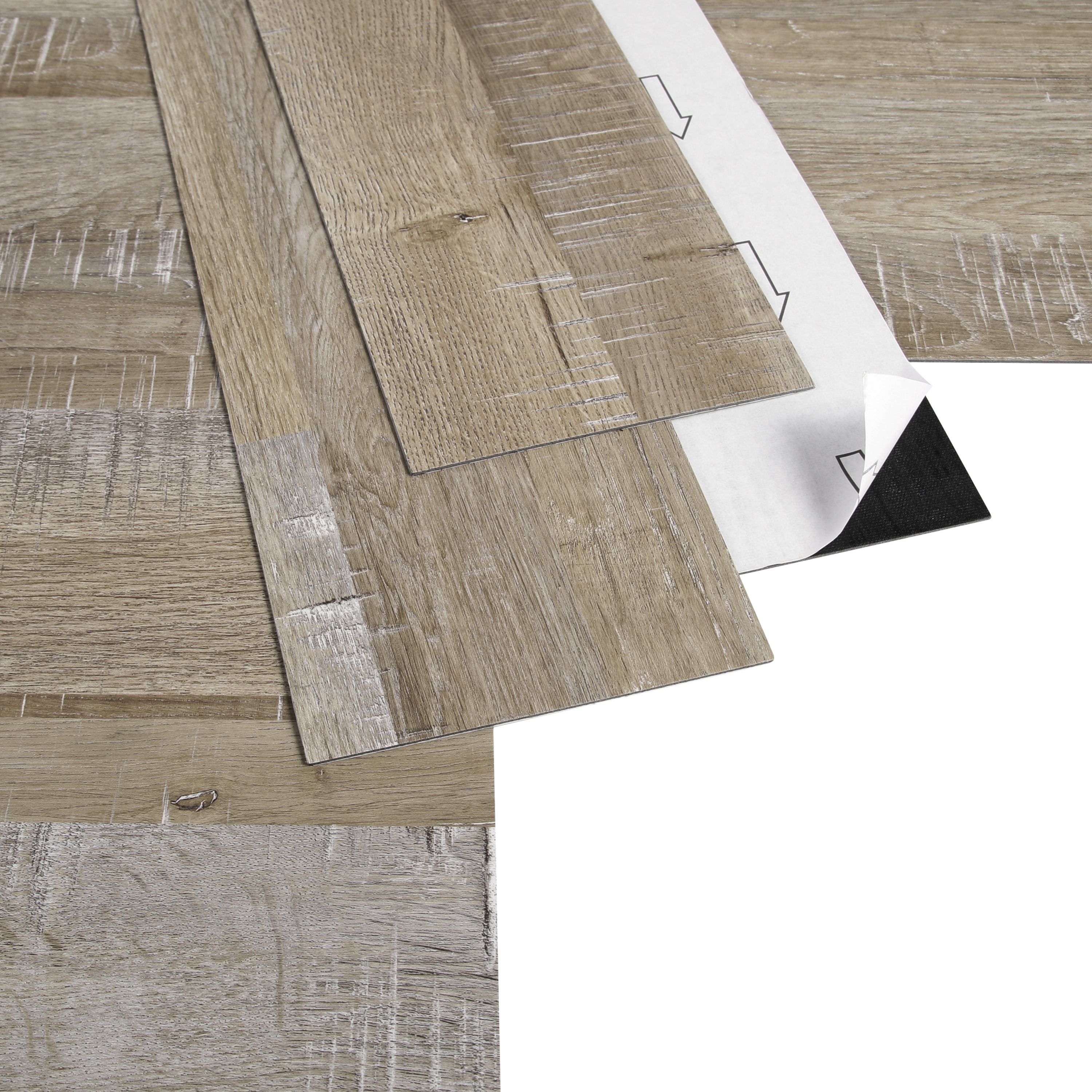 GoodHome Poprock Wood effect Wood effect Self-adhesive Vinyl plank, Pack of 8