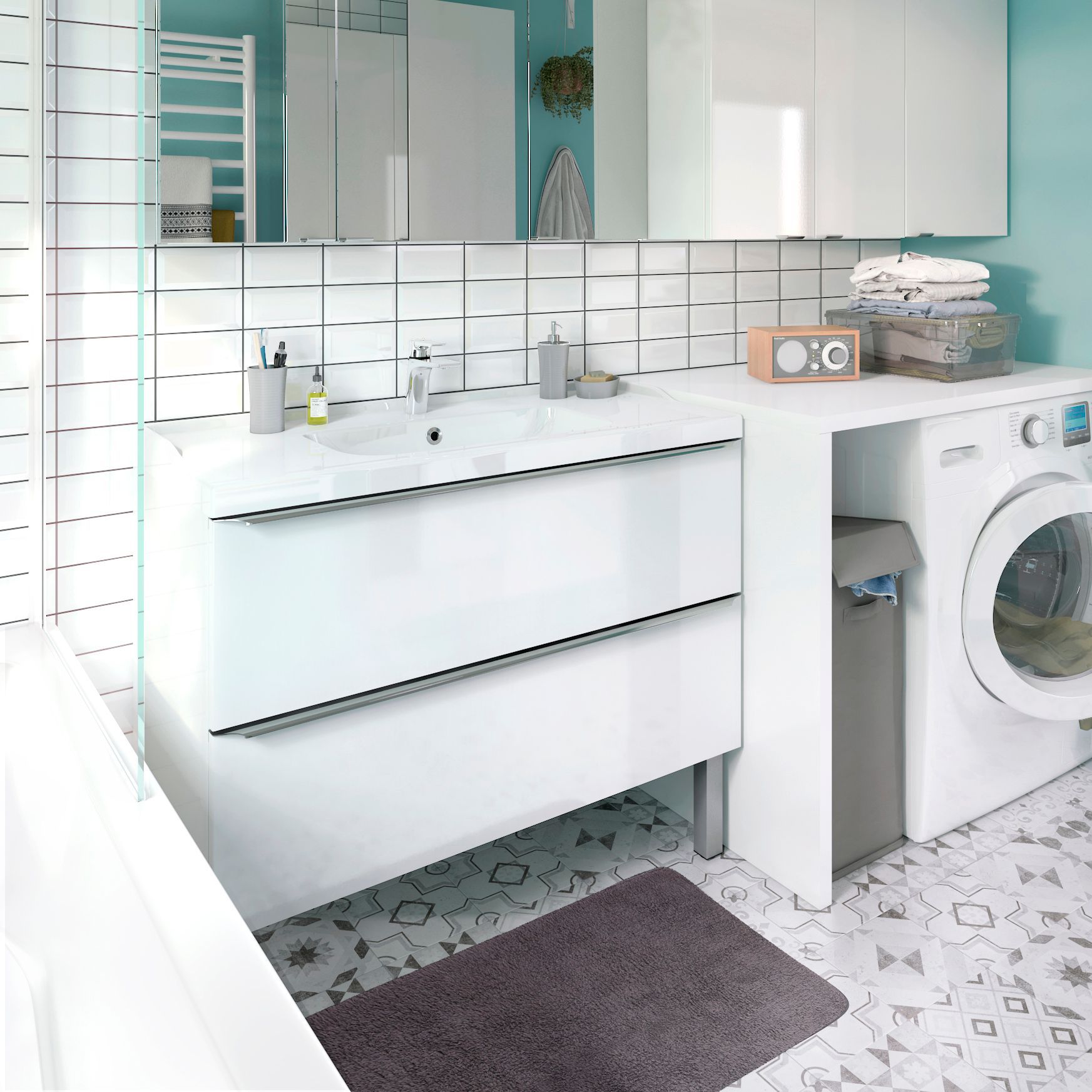 GoodHome Portloe Gloss Chrome effect Aluminium Adjustable Cabinet feet (H)230mm (W)40mm, Pair of 2