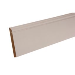 GoodHome Primed White MDF Torus Softwood Skirting board (L)2.4m (W)119mm (T)18mm 4.05kg