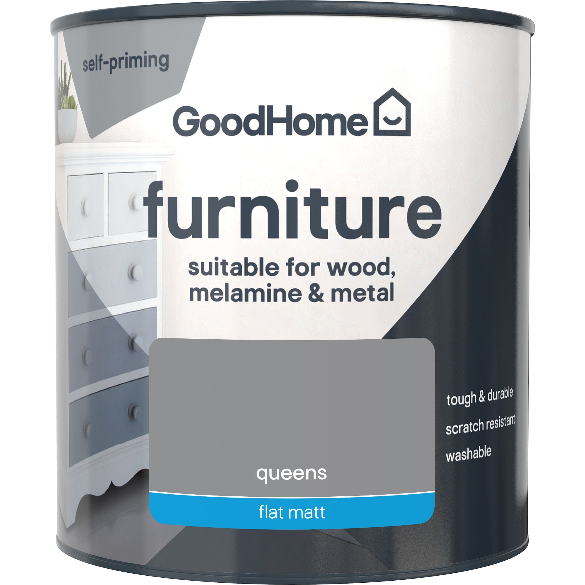 GoodHome Queens Flat matt Furniture paint, 500ml