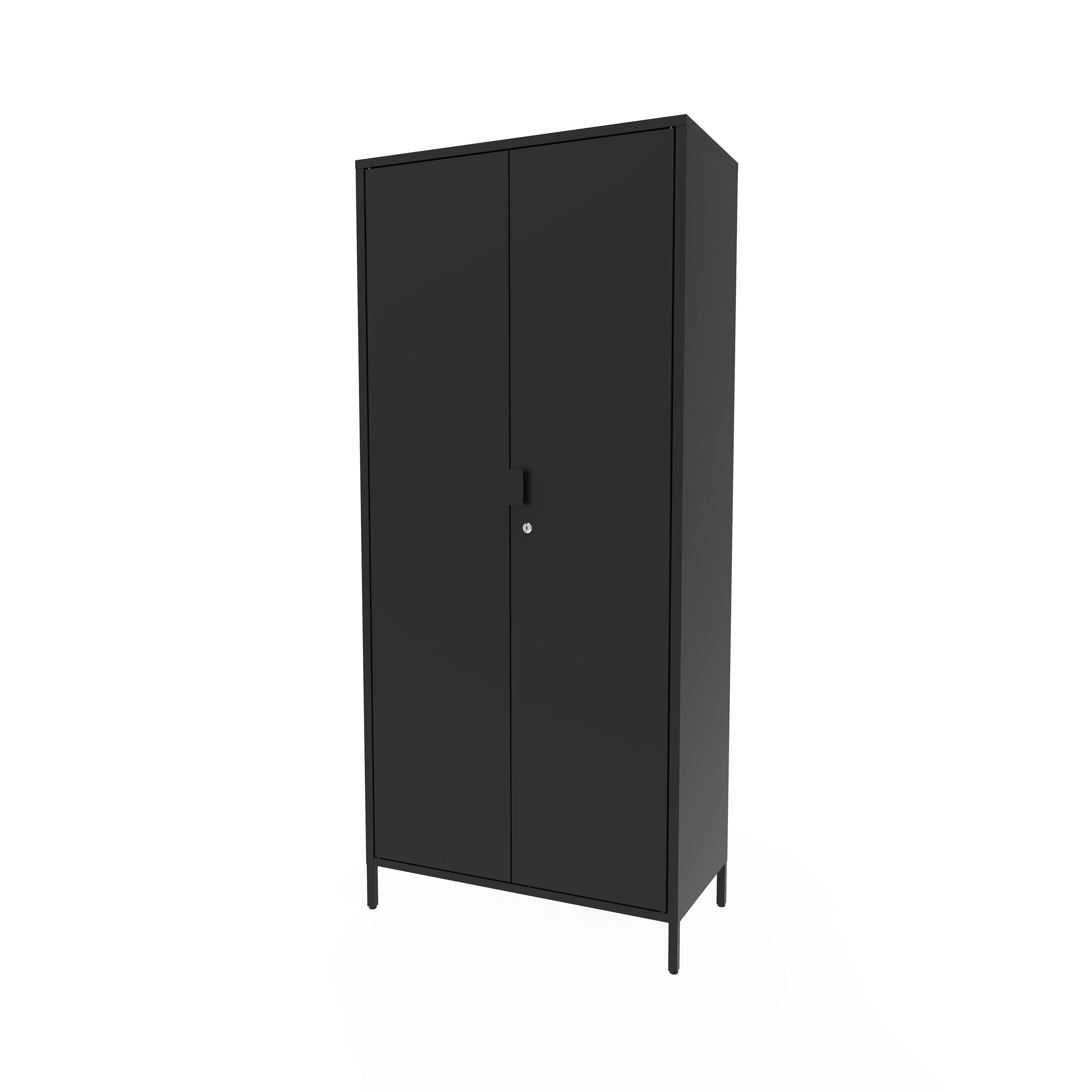 GoodHome Rand 4 shelf Black Steel Tall Utility High storage cabinet