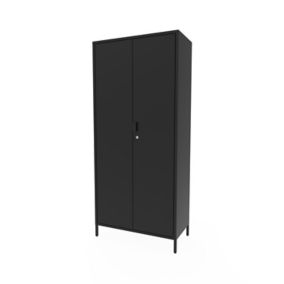 GoodHome Rand 4 shelf Black Steel Tall Utility High storage cabinet