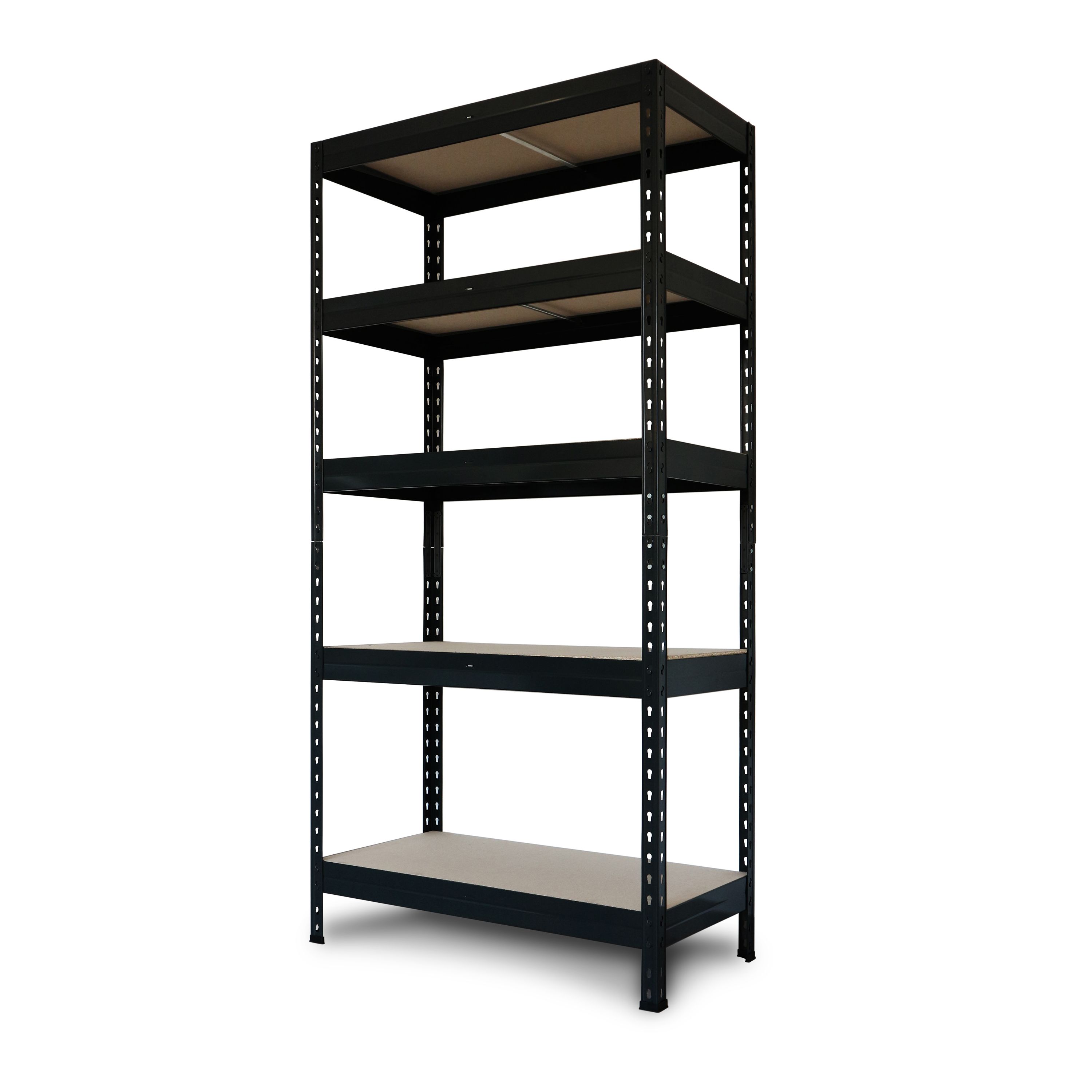 GoodHome Rand 5 shelf HDF & steel Shelving unit (H)1800mm (W)970mm (D ...