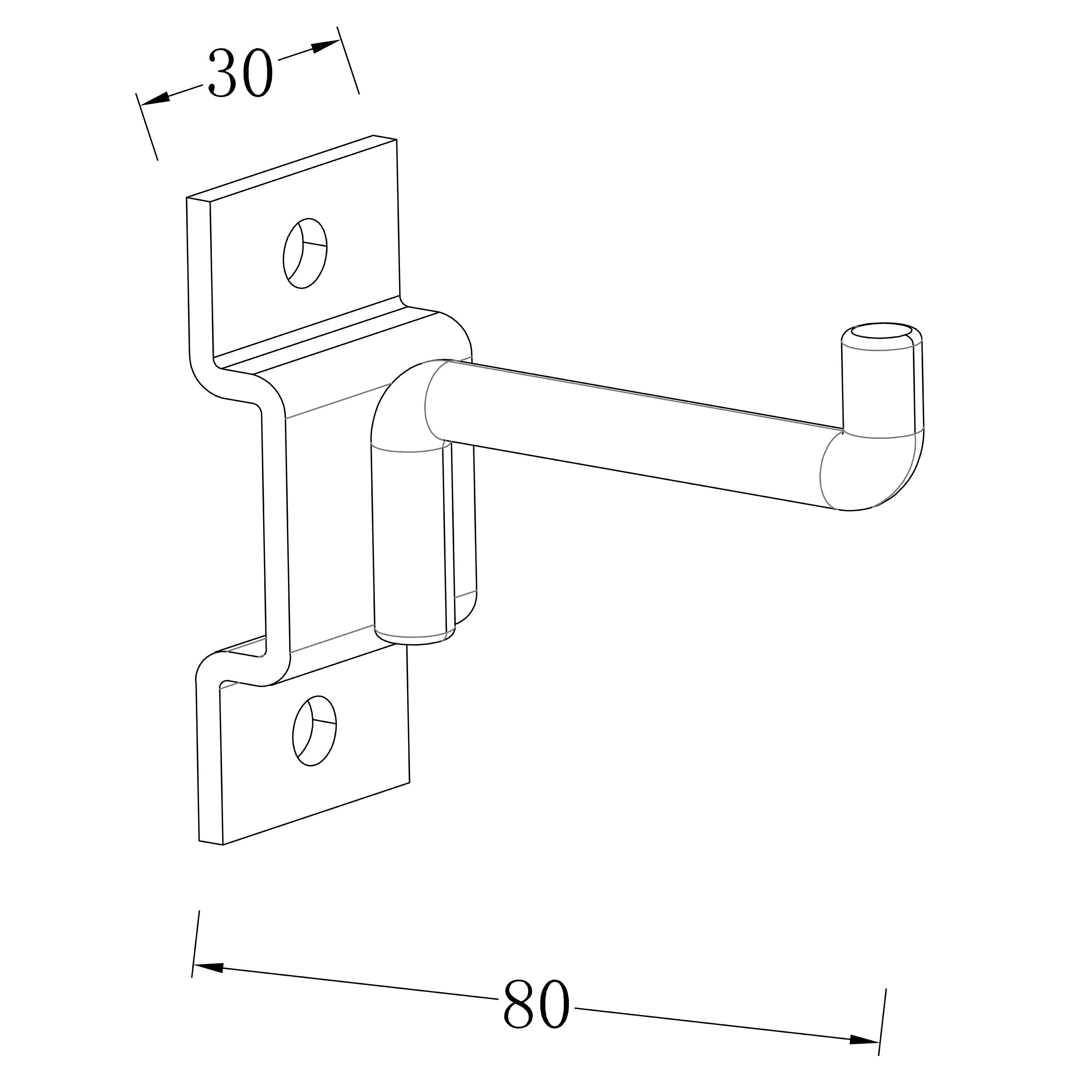 GoodHome Rand Powder-coated Black Small Tool hook (W)30mm