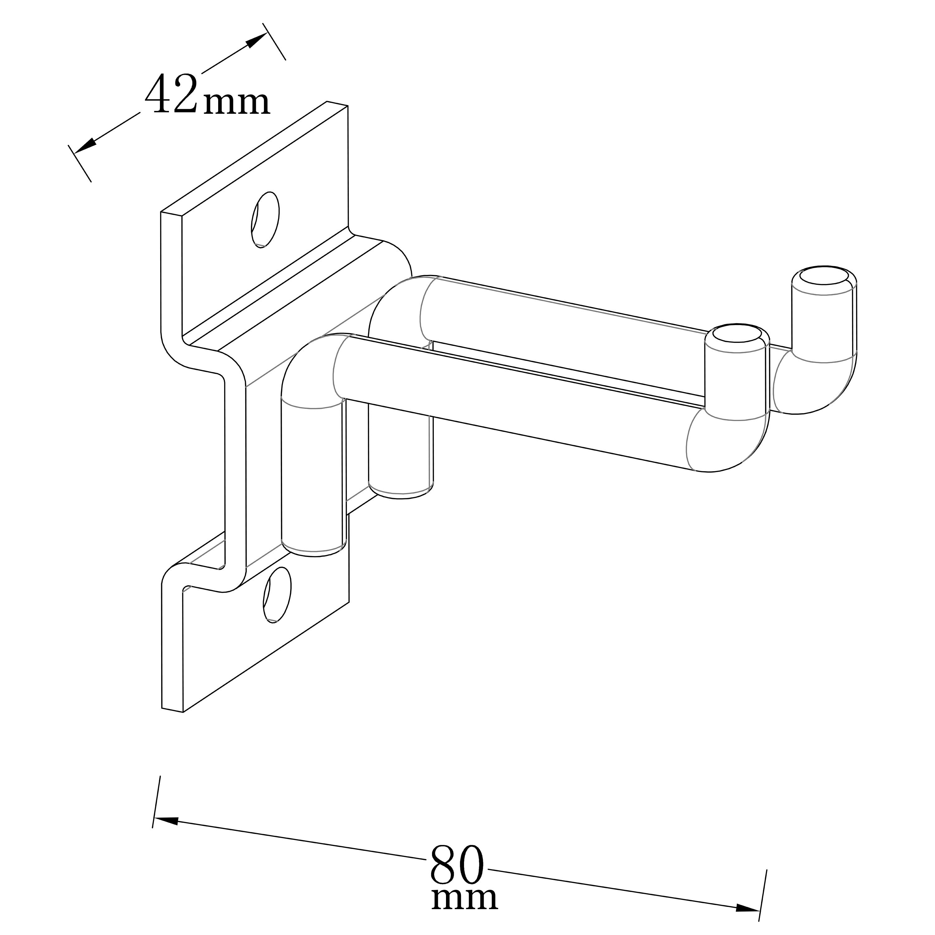 GoodHome Rand Powder-coated Black Small Tool hook (W)42mm