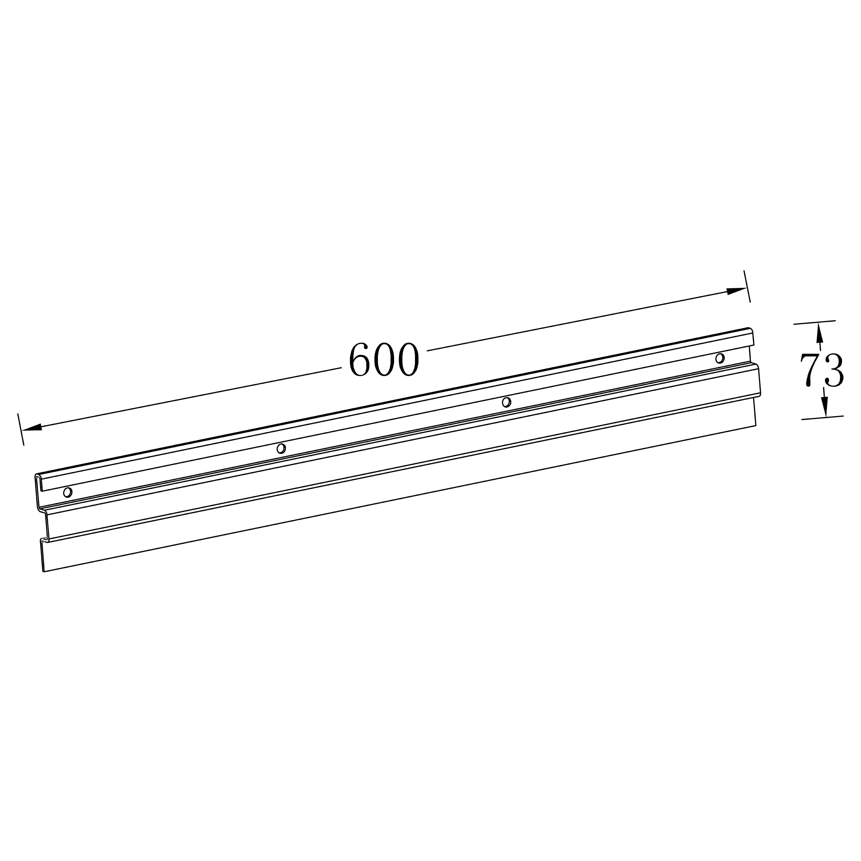 GoodHome Rand Steel Black Tool storage rail