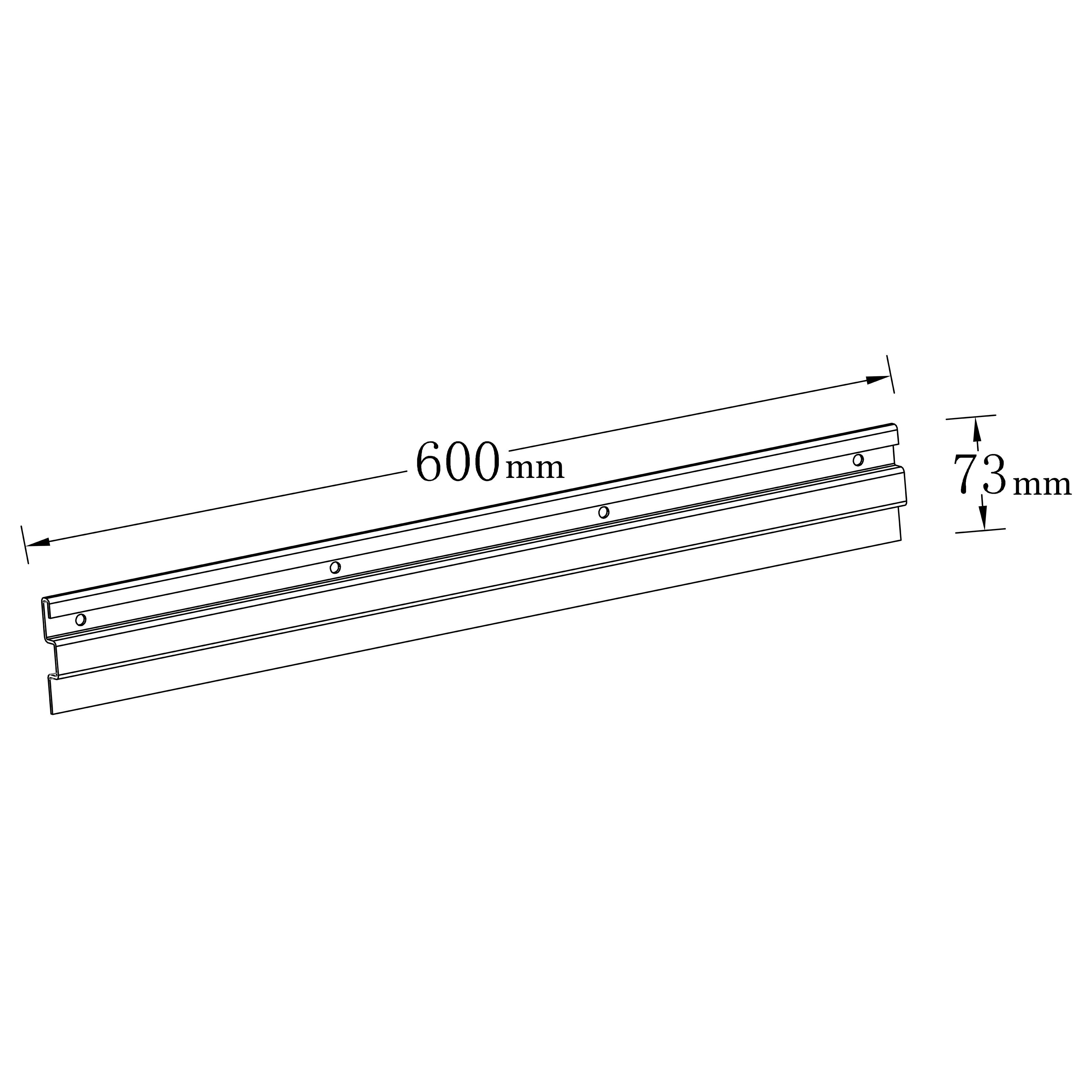 GoodHome Rand Steel Black Tool storage rail