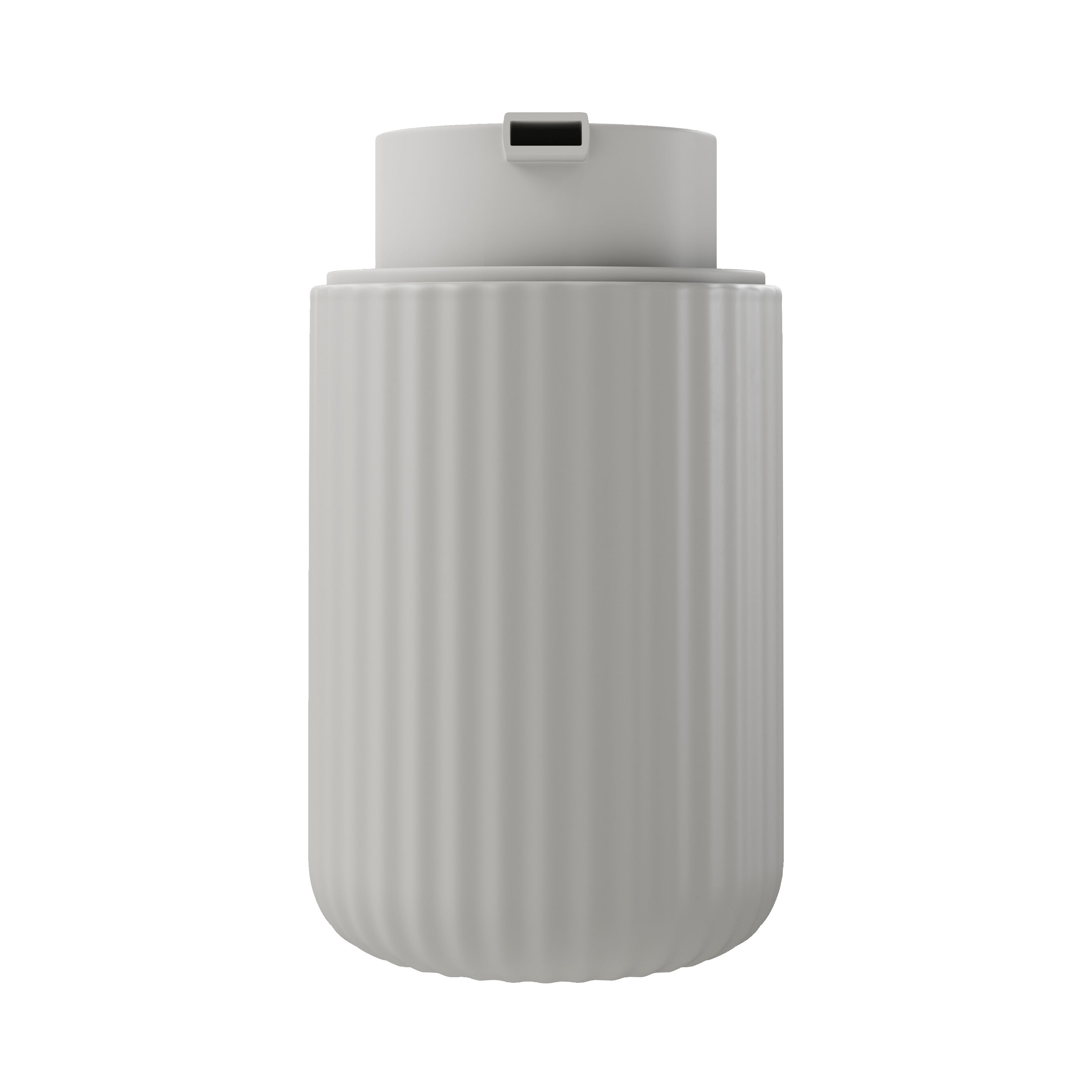 GoodHome Rawa Matt Grey Ribbed effect Ceramic Freestanding Soap dispenser