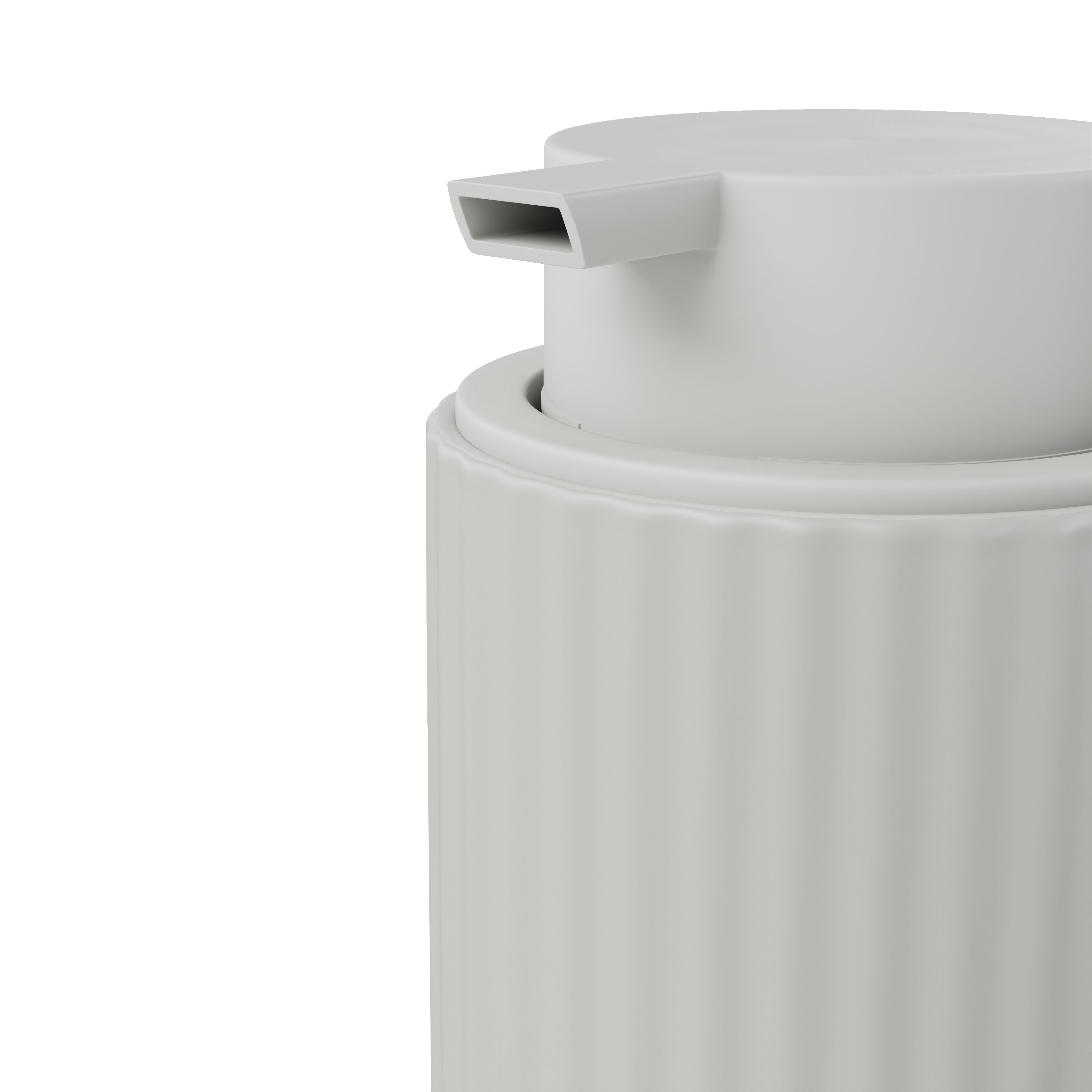 GoodHome Rawa Matt Grey Ribbed effect Ceramic Freestanding Soap dispenser