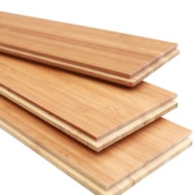 GoodHome Rayong Natural Wood effect Bamboo Solid wood flooring, 2.21m² Pack of 24