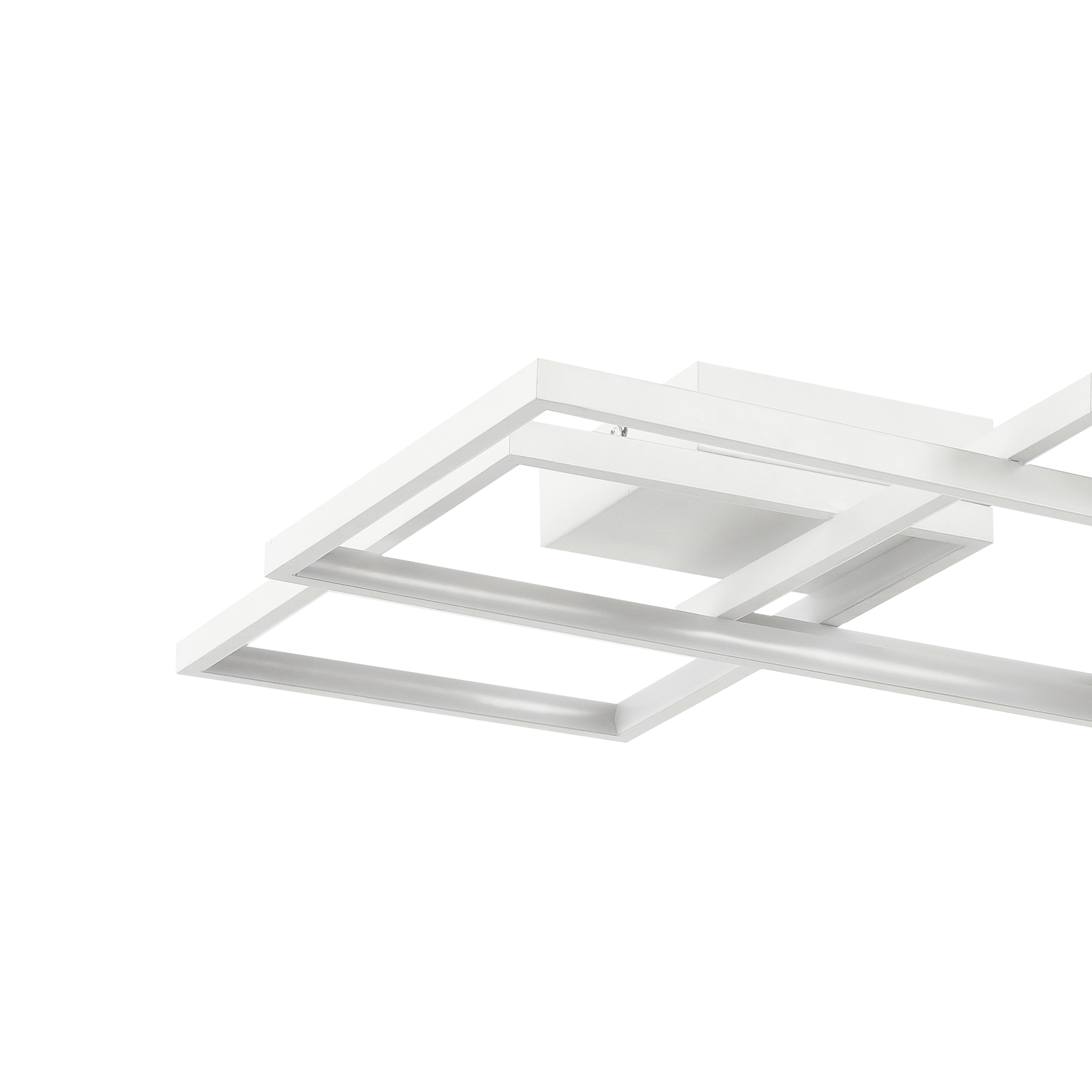 GoodHome Rectangle Matt Metal & plastic White LED Ceiling light