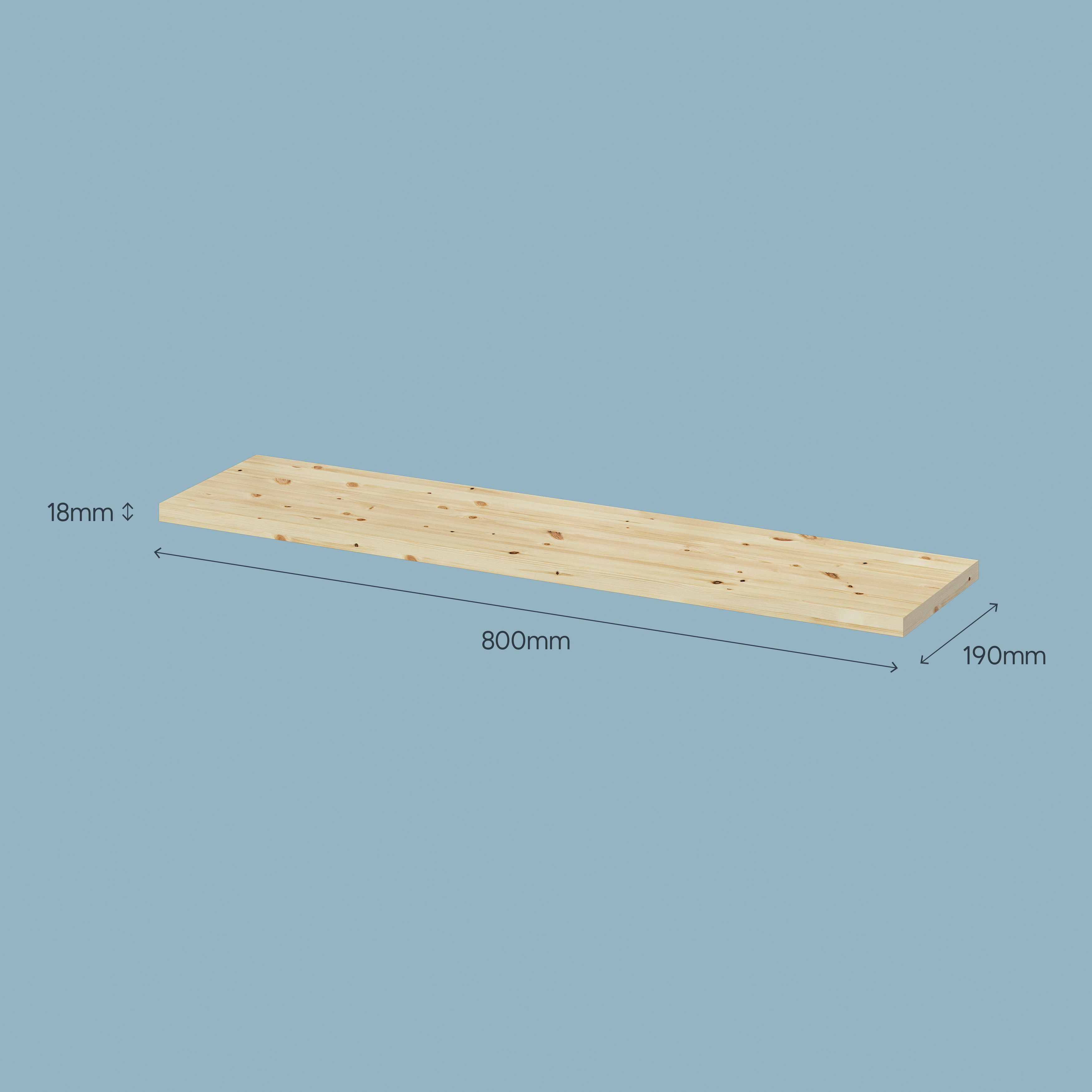 GoodHome Rectangular Floating shelf (L)60cm x (D)29cm
