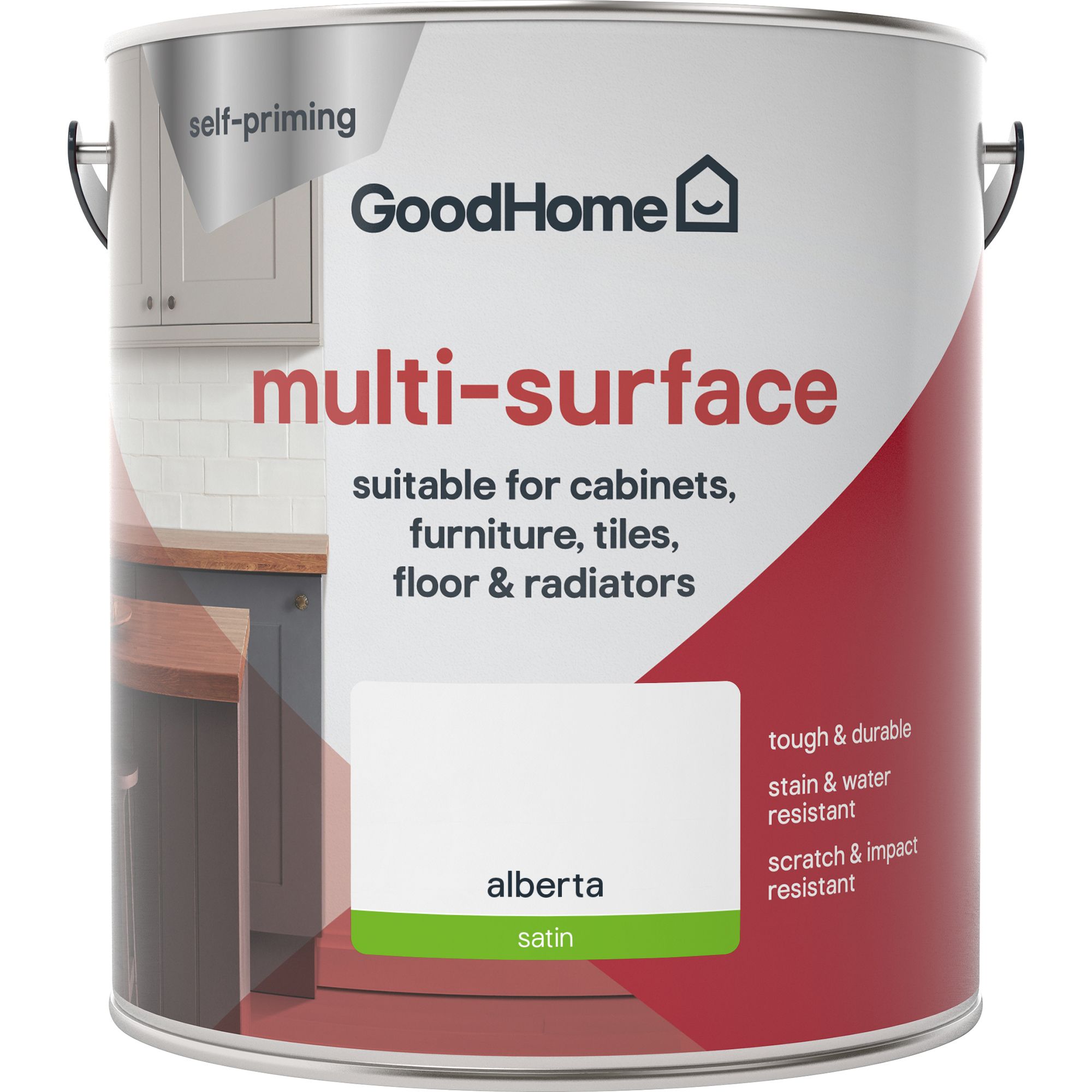 GoodHome Renovation Alberta Satinwood Multi-surface paint, 2L