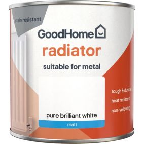 GoodHome Renovation Brilliant white Matt Radiator & appliance paint, 250ml