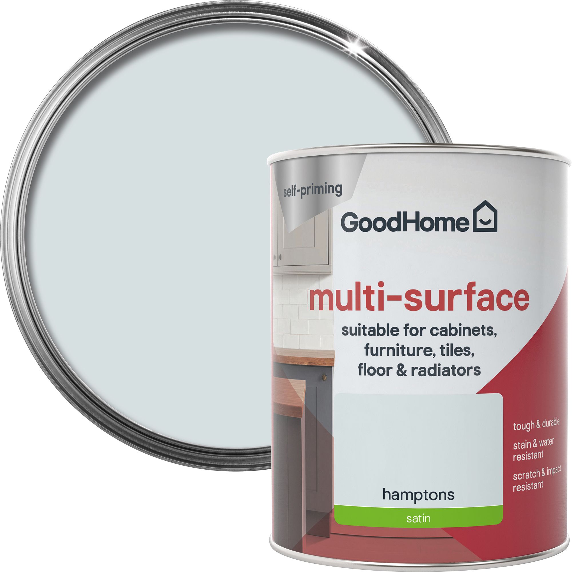 GoodHome Renovation Hamptons Satinwood Multi-surface paint, 750ml