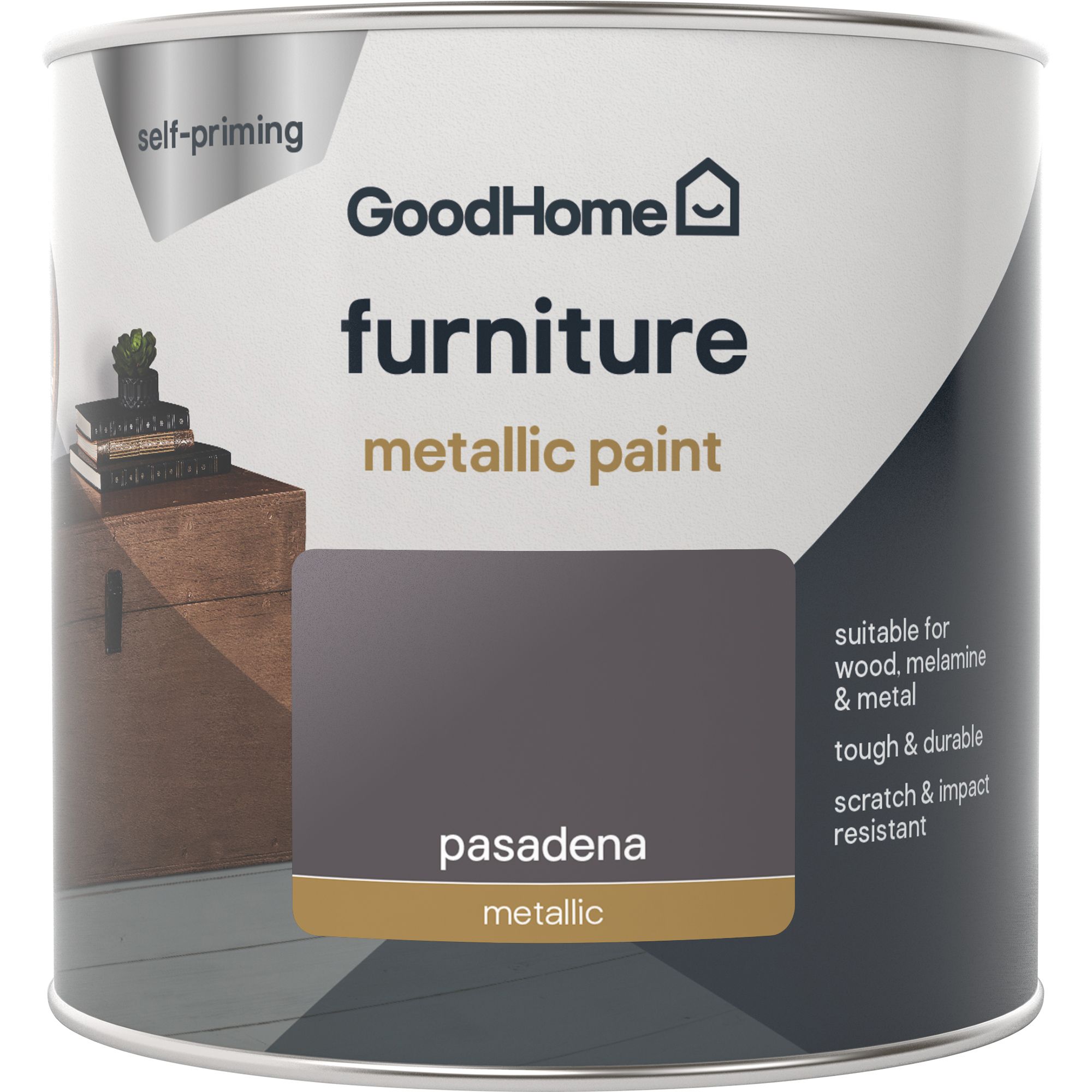 GoodHome Renovation Pasadena Metallic effect Furniture paint, 500ml