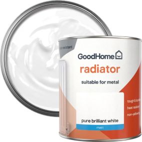 GoodHome Renovation Pure Brilliant White Matt Radiator & appliance paint, 750ml