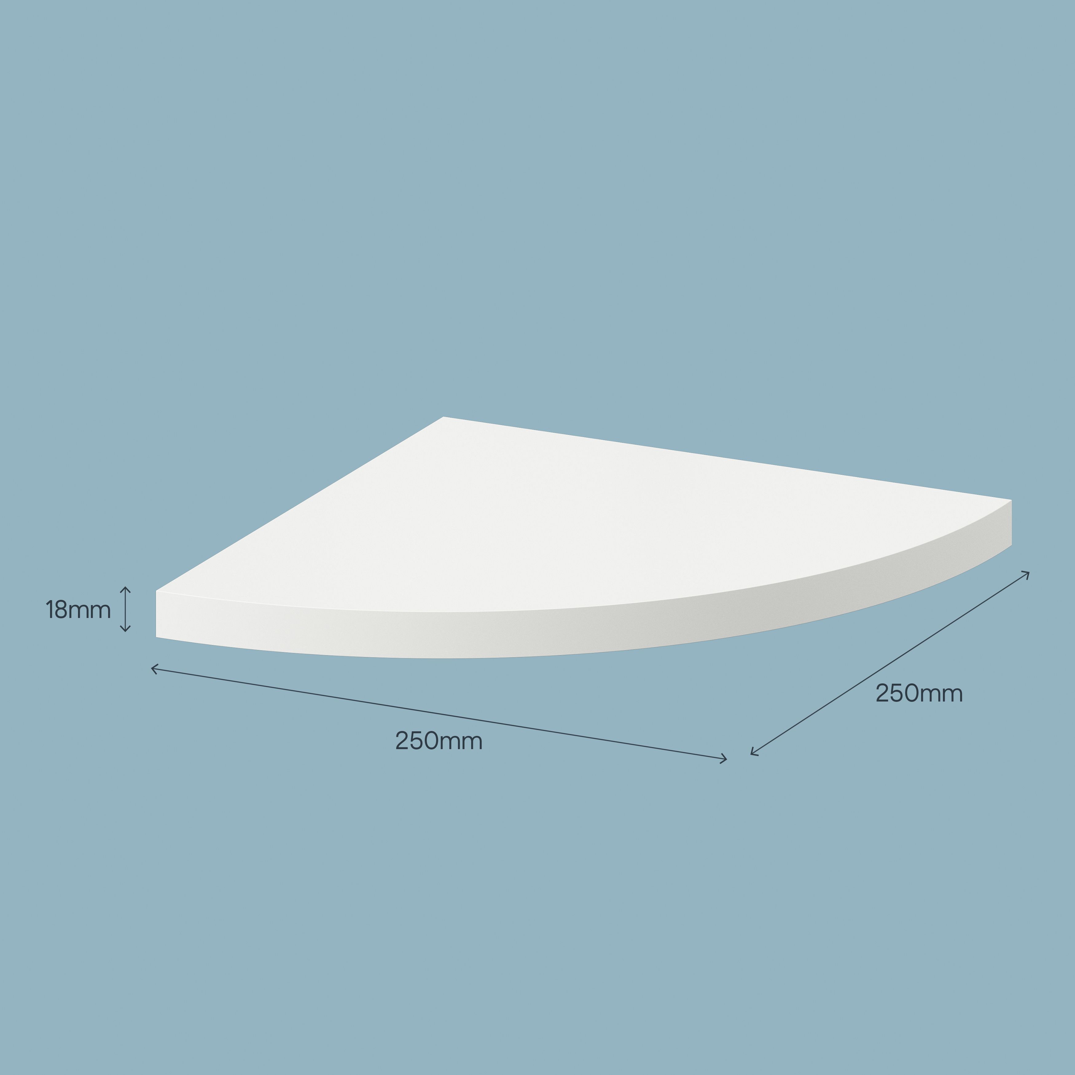 GoodHome Rigga Corner shelf (L)25cm x (D)25cm