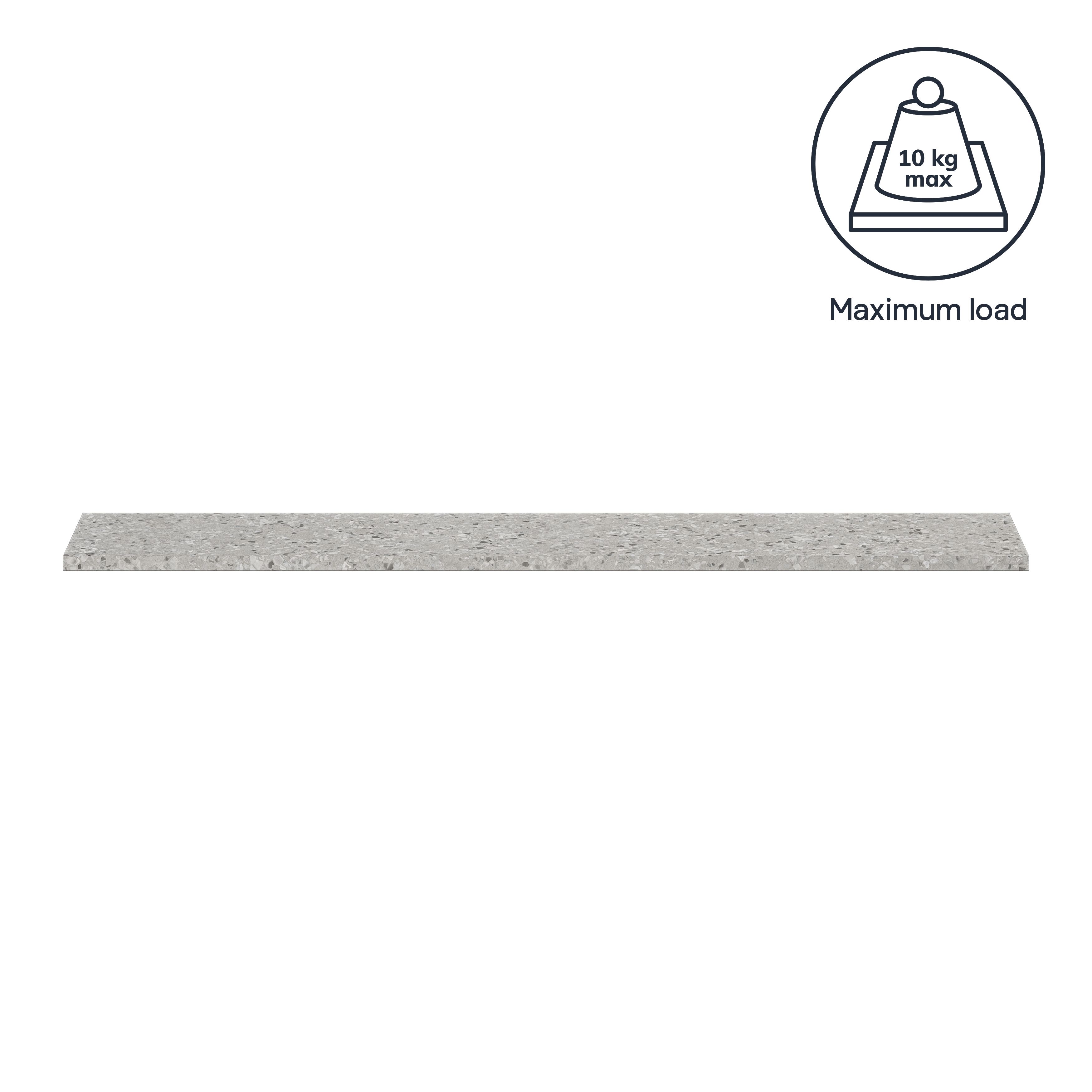 GoodHome Rigga Modular Terrazzo grey oak effect Rectangular Floating shelf (L)118cm x (D)19cm