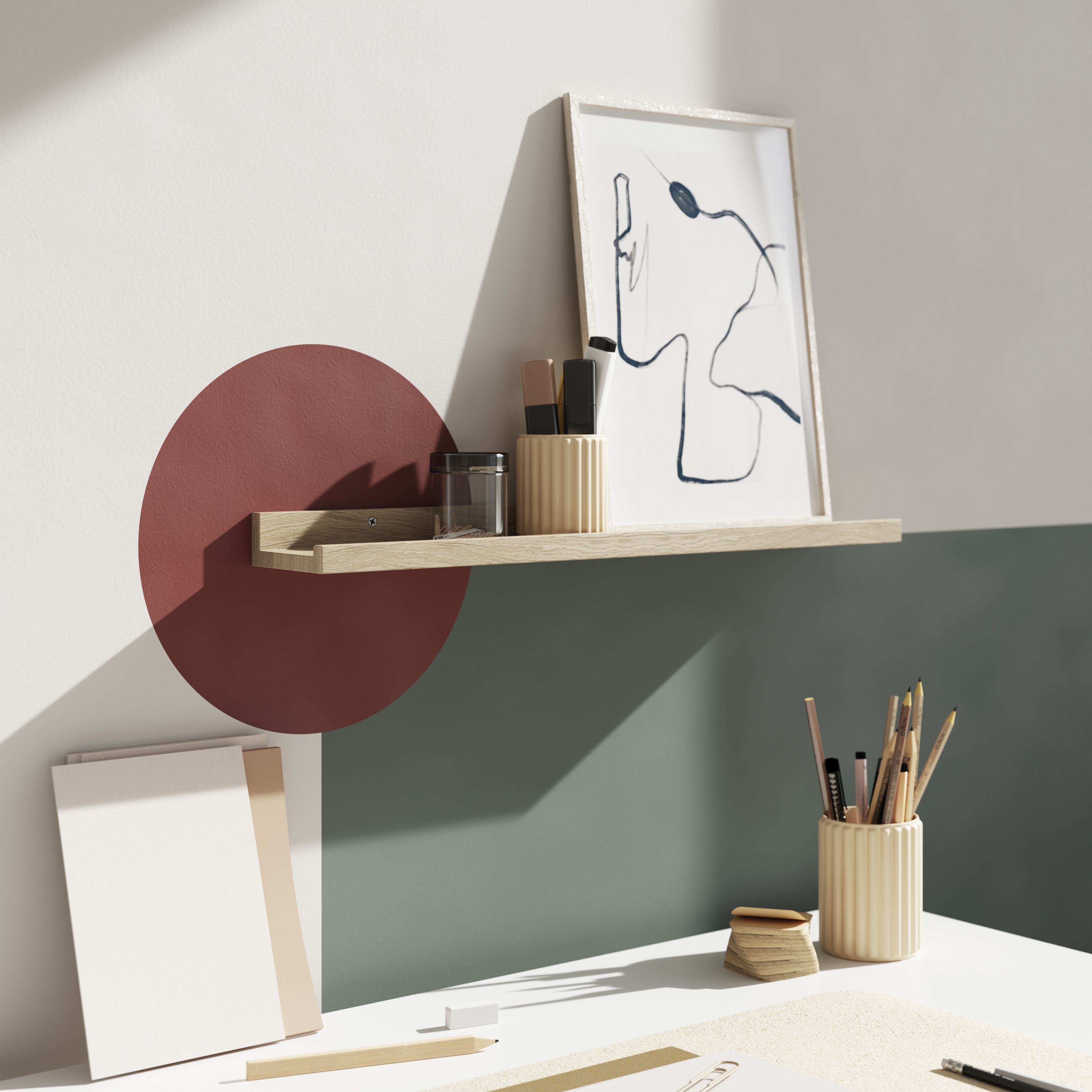 GoodHome Rigga Photo shelf (L)60cm x (D)10cm