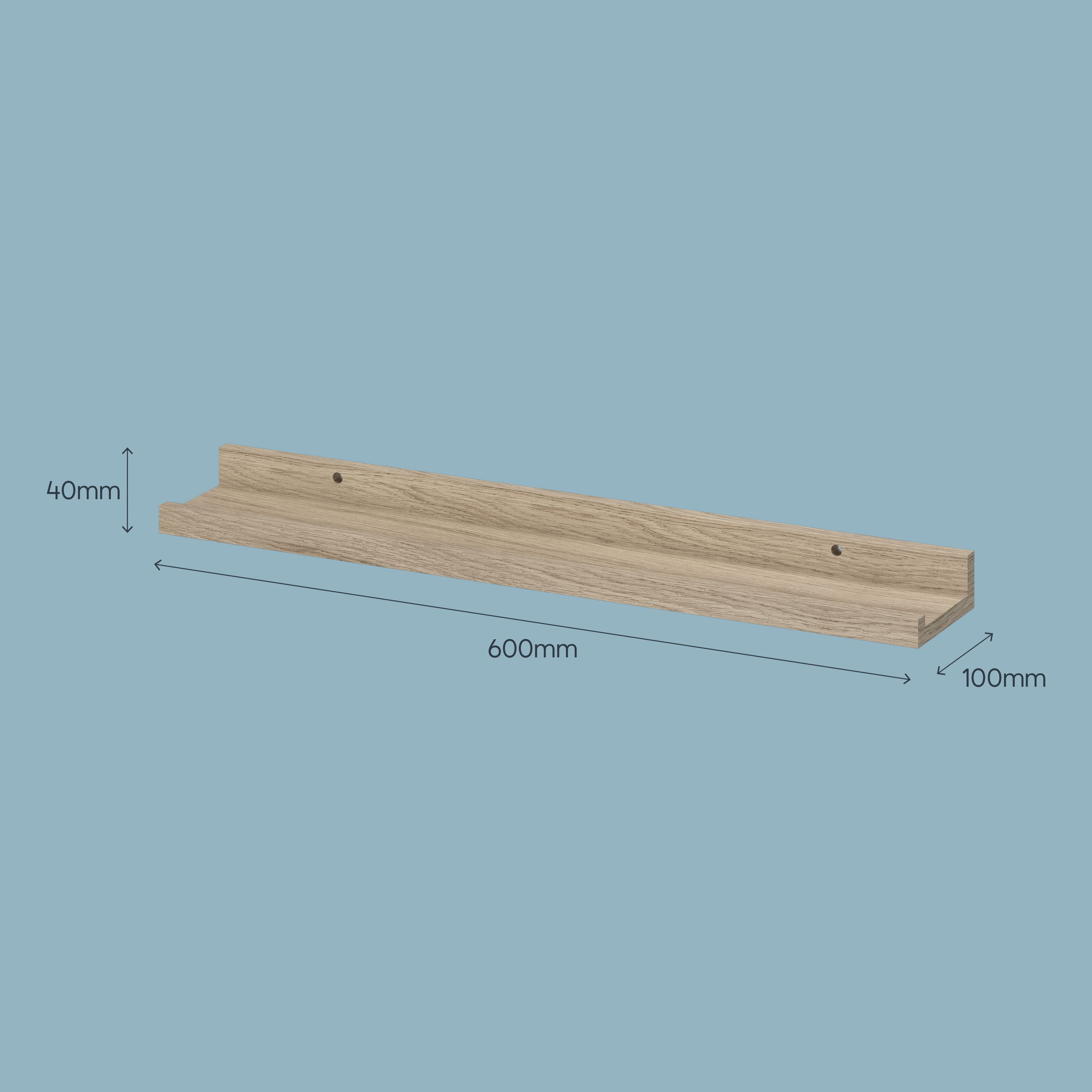 GoodHome Rigga Photo shelf (L)60cm x (D)10cm