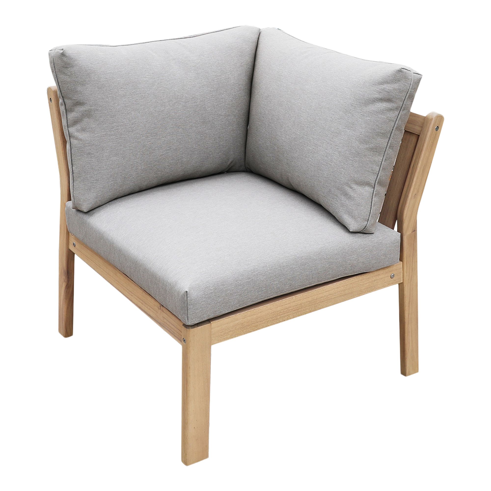 GoodHome Riveo Natural 5 Seater Modular corner Garden furniture set